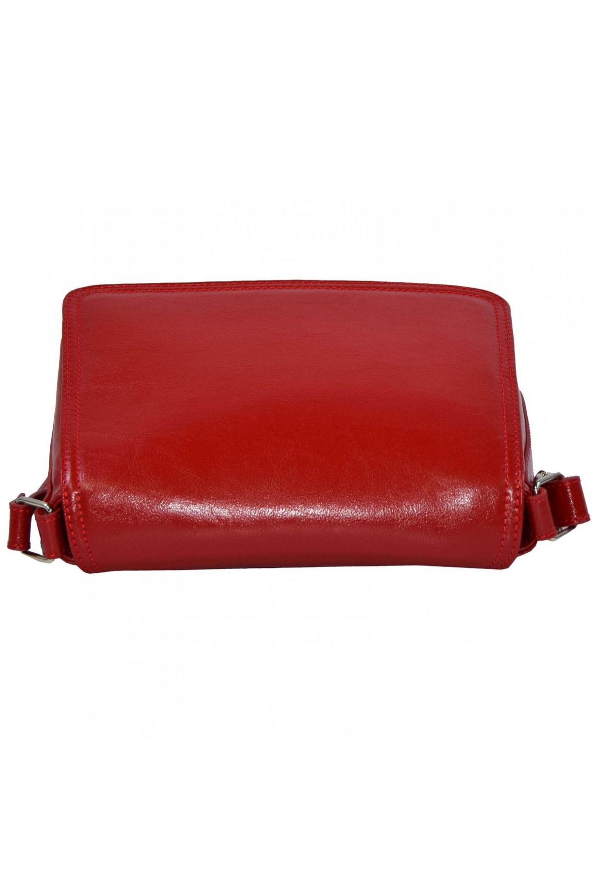Magazinul de genti-Women's genuine leather bag, model 127, shoulder and crossbody, Red 3
