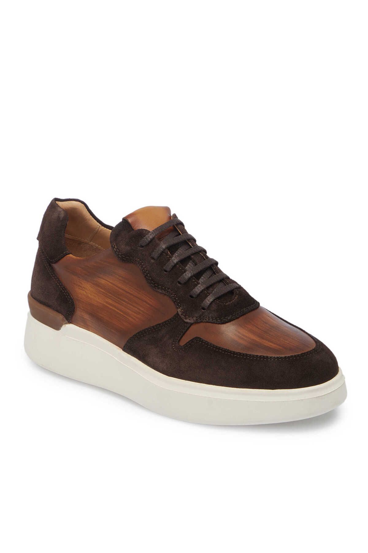 Tergan Kahve Hakiki Deri Erkek Sneaker - E24I1AY56724-B85