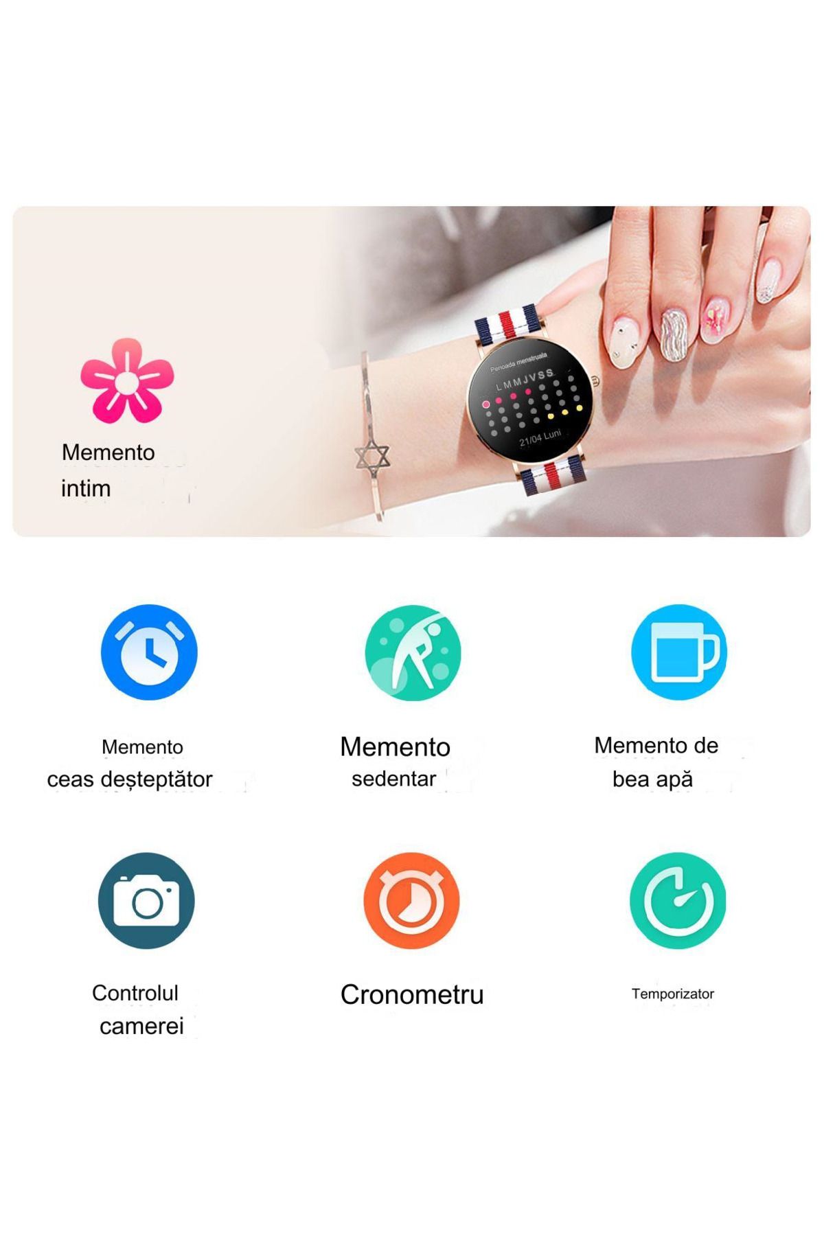 ideal STORE-Smartwatch idealSTORE FineTouch2.1, Ecran Amoled, Ultra Subtire, Monitor de Sanatate, 22 Moduri Spor 7
