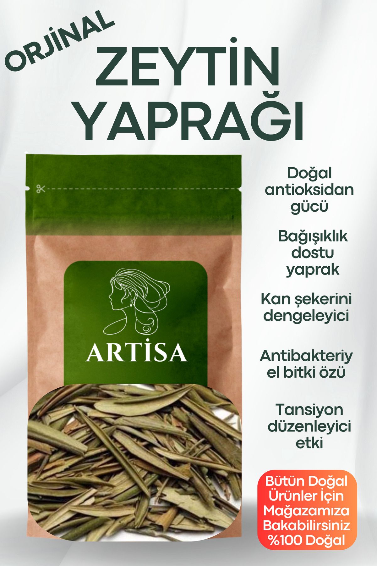 Artisa Doğal Zeytin Yaprağı 200gr – 100% Saf & Katkısız – Yeni Mahsul