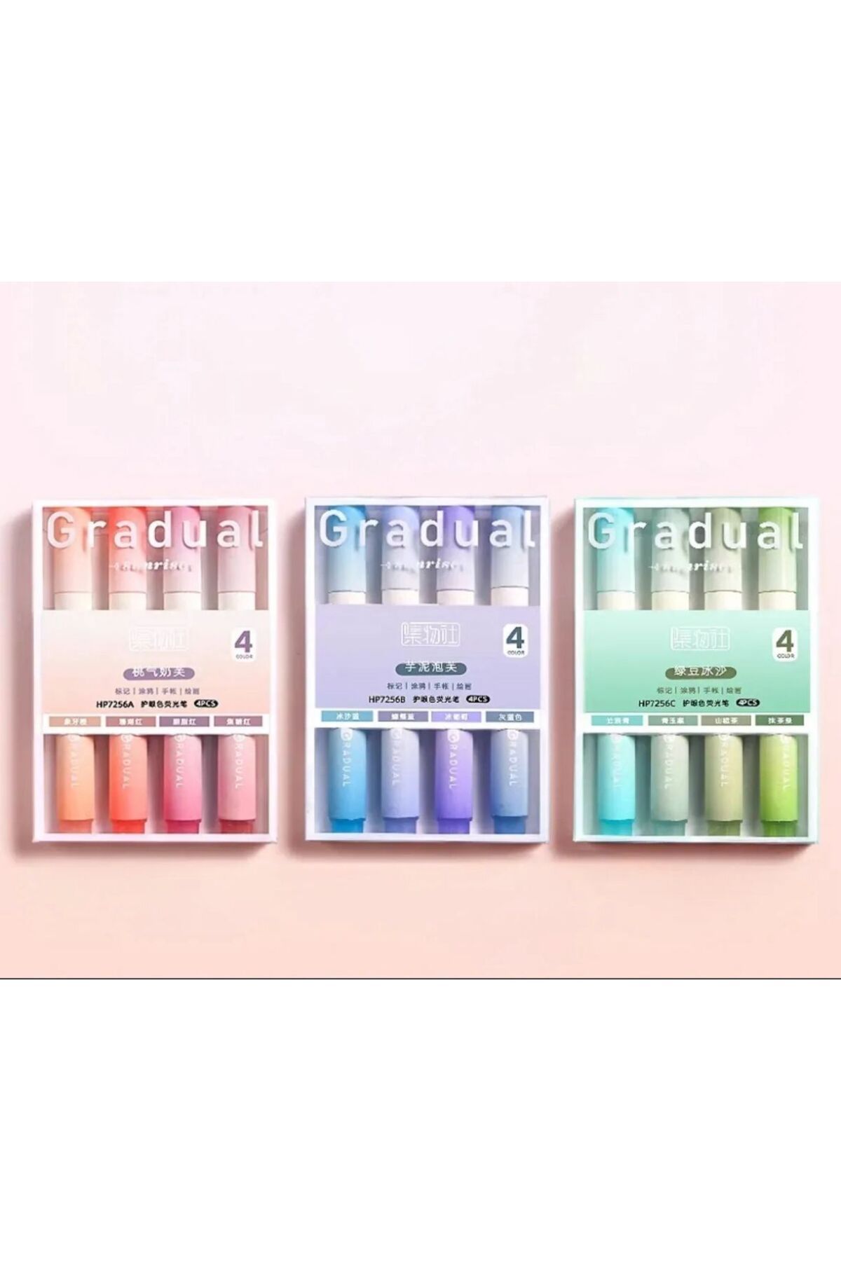 Gıpta-12'Li Loop Highlighter Set Soft Colors 4 Lu Packs 3