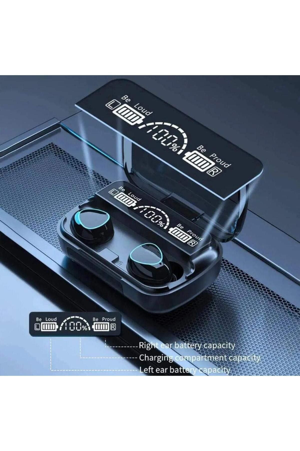 H Yüksek Ses Kaliteli M10 Kablosuz Gürültü Engelleyici Mikrofonlu Bluetooth Kulaklık V5.3