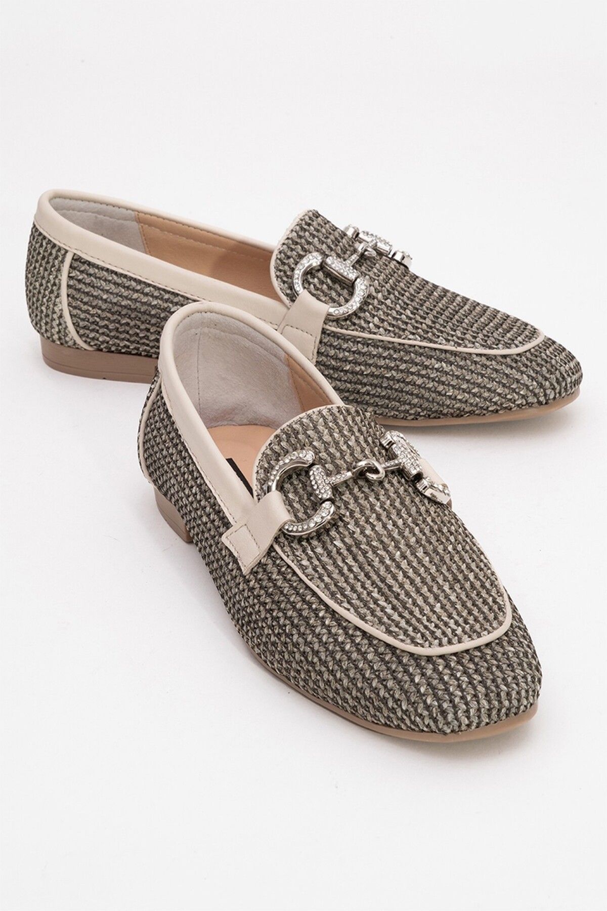 Lizy Shoes Toka Detaylı Hasır Kadın Babet