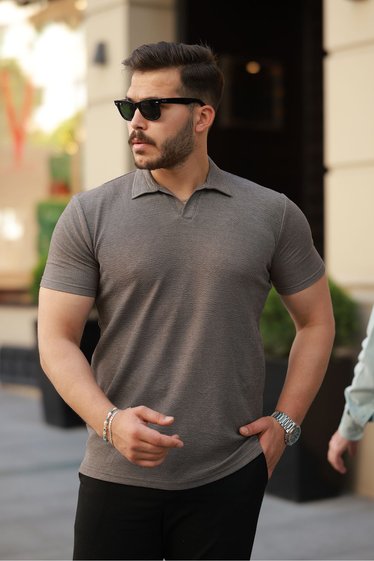 REFRESH Style Erkek Kahverengi Como Apaş Yaka Polo Tişört