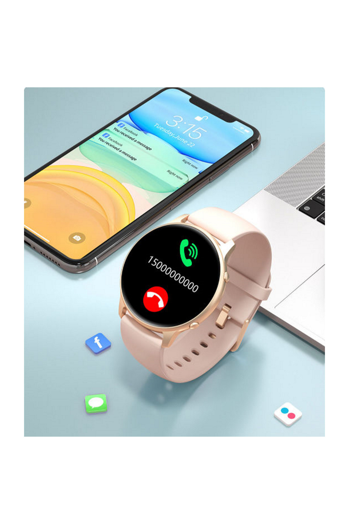 ideal STORE-IdealStore LifeX Collection Smartwatch Watch, 1.28 inch Touch Screen, Call, Message and R Notifications 6