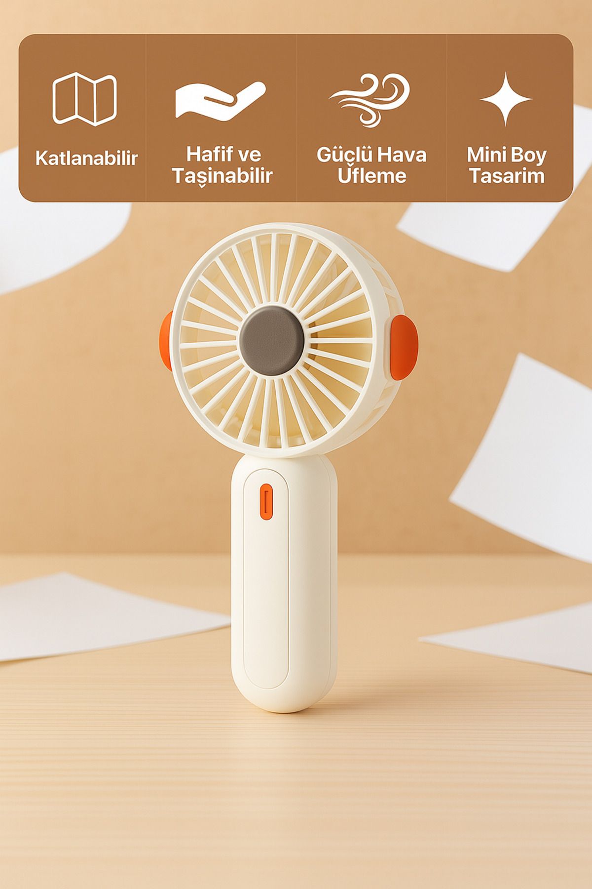 BEYZANA Turbo Üfleme 3 kademeli Katlanabilir El Ve Masa Fanı Taşınabilir Şarjlı El Fanı Vantilatör
