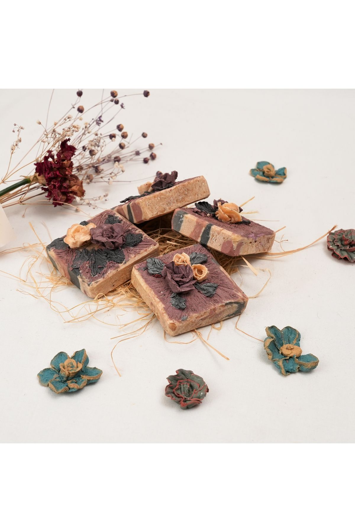 pistacare Velvet Bloom Dekoratif Sabun Bordo