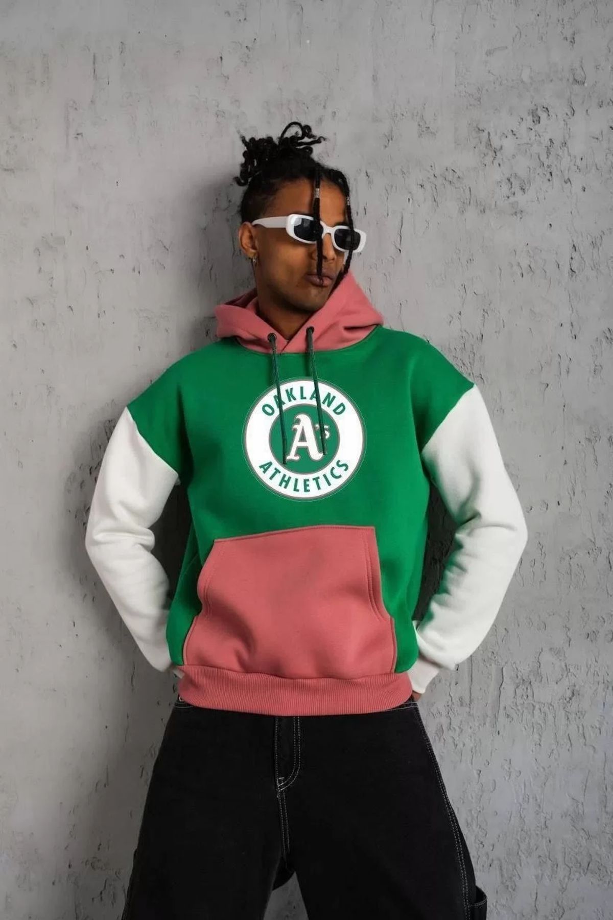 Silerra Erkek Çok Parçalı Kanguru Cepli Kapüşonlu Sweatshirt - Yeşil