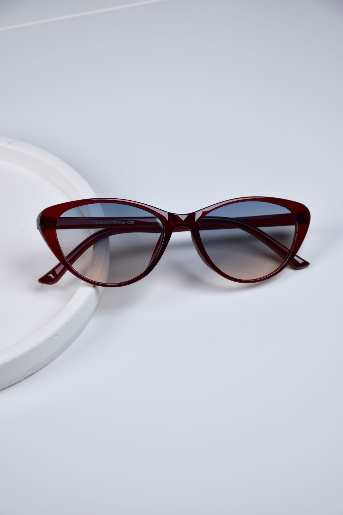 LOOKUP NEW Unisex Kadın Erkek Uv400 Korumalı 50 Ekartman Cam Değişimi Kemik Cat Eye Güneş Gözlüğü