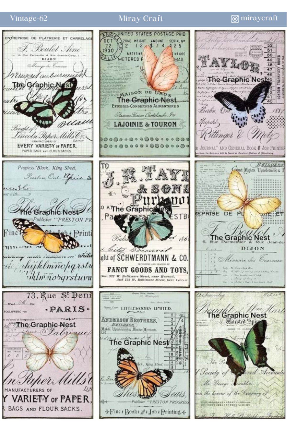 MirayDesign 1 Adet Vintage Temalı Sticker – 12x17 cm Scrapbook, Bullet Journal, Planlayıcı İçin