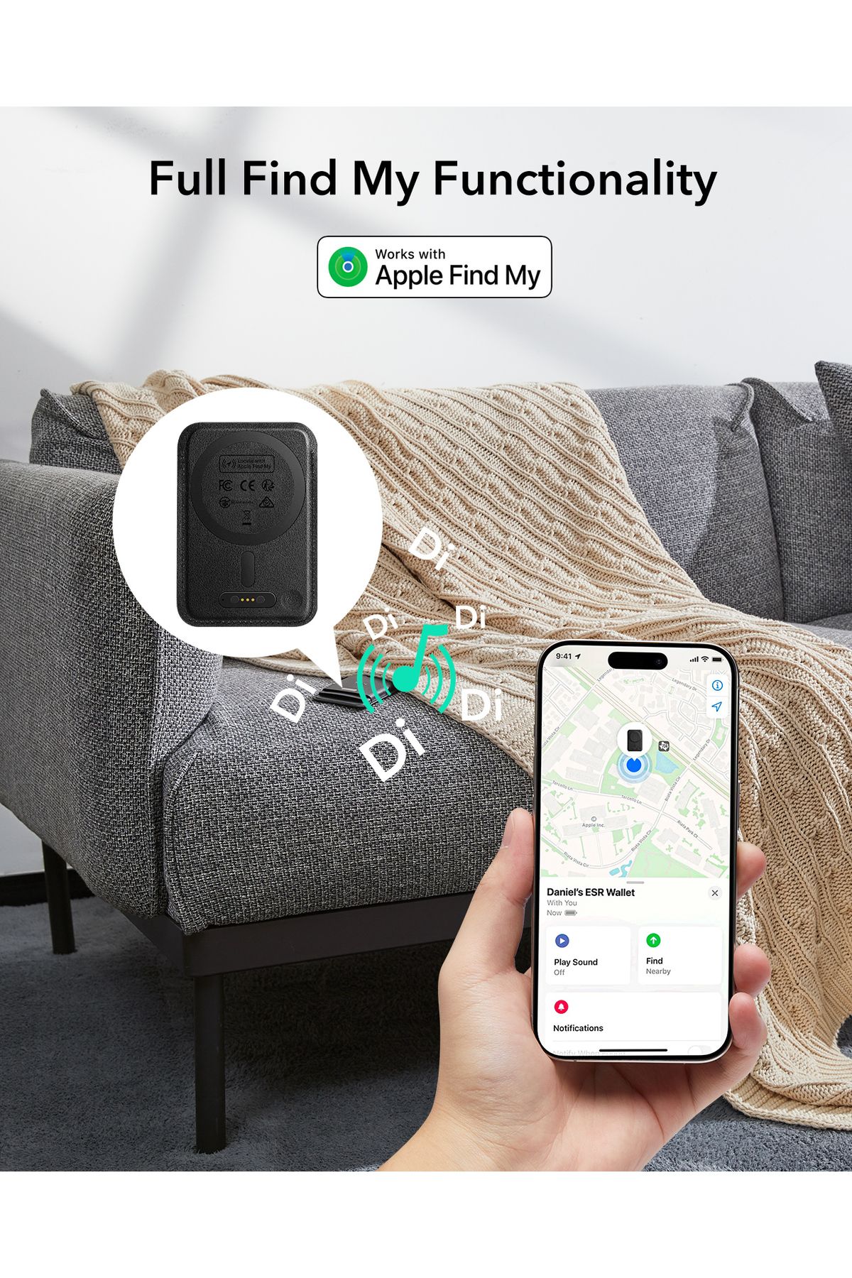 ESR Classic Geo Magsafe Wallet Boost Find My Lisanslı Cüzdan