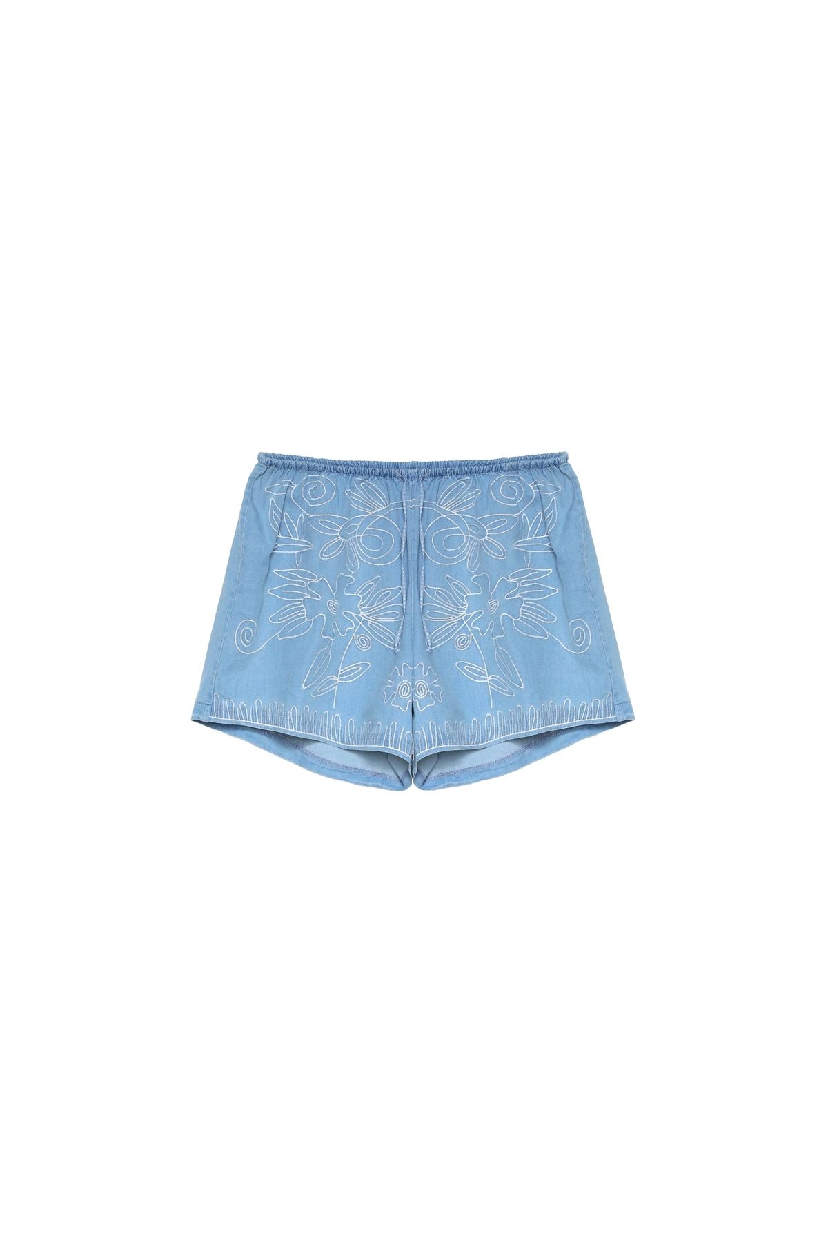 OllaCollection Nakış Detaylı Şort Mavi