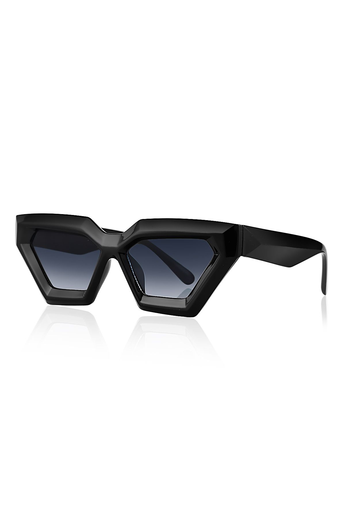 Kinary Uv400 Koruyucu Unisex New Cat Eye Güneş Gözlüğü Siyah Model 1076