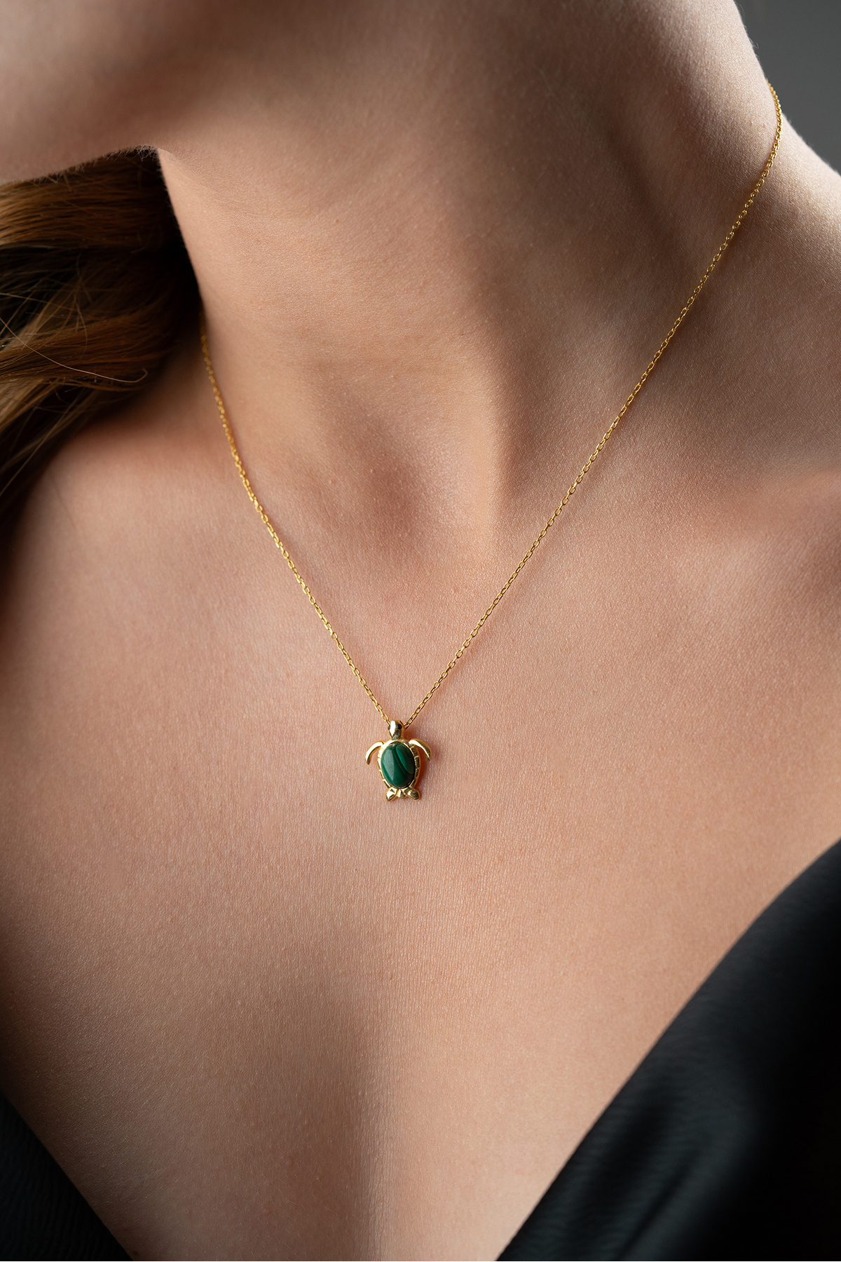 Silvano Jewelry 925 Ayar Gümüş Gold Kaplumbağa Kolye görsel 5