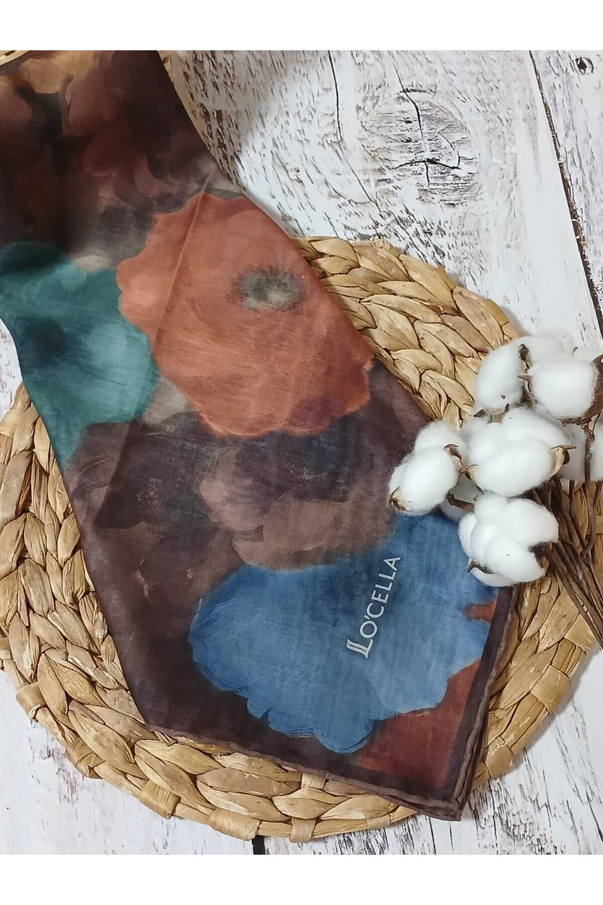 Aydmr Aksesuar Locella Büyük Çiçek Desenli Pamuk Vual Eşarp