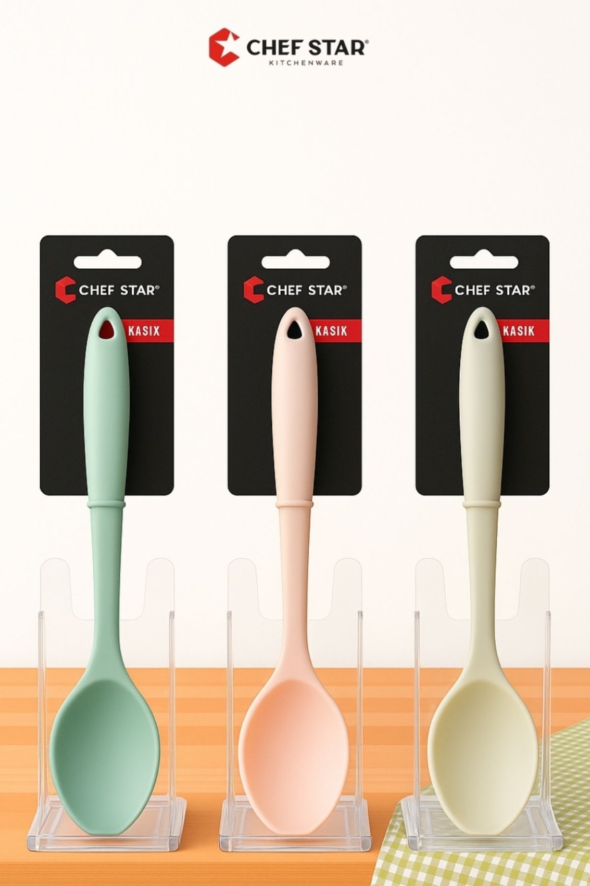 Chefstar ESTETİK GÖRÜNÜMLÜ ISIYA DAYANIKLI SİLİKON SERVİS KAŞIĞI