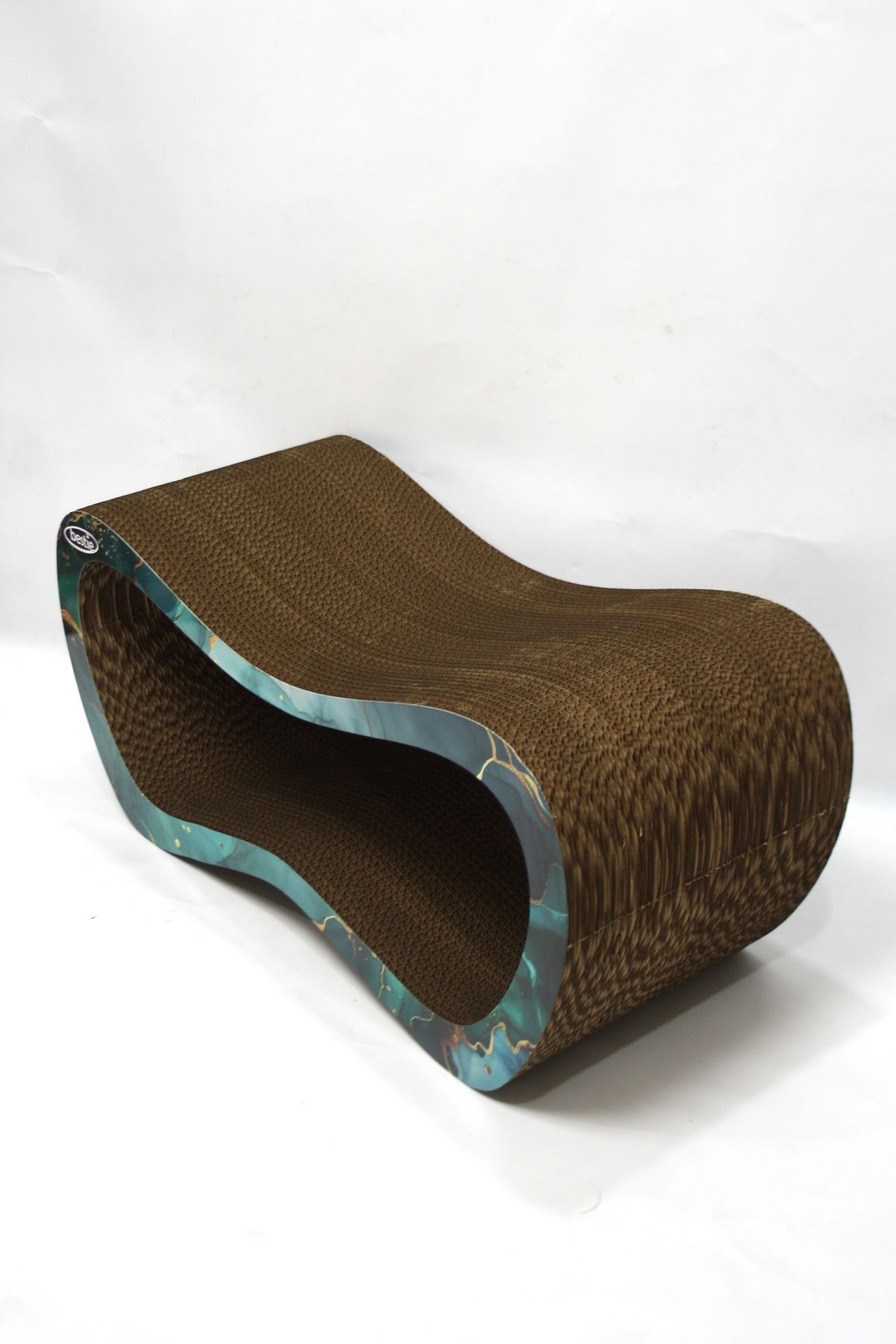 Bestie-2-Piece - Cat Scratching Sofa Cardboard Cat Scratching Horizontal Scratching- Large & Small- 3D Emerald Pattern 4
