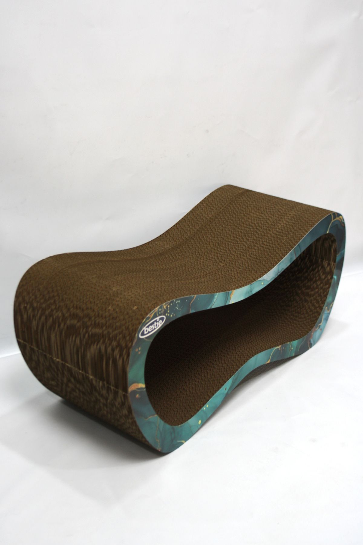 Bestie-2-Piece - Cat Scratching Sofa Cardboard Cat Scratching Horizontal Scratching- Large & Small- 3D Emerald Pattern 3