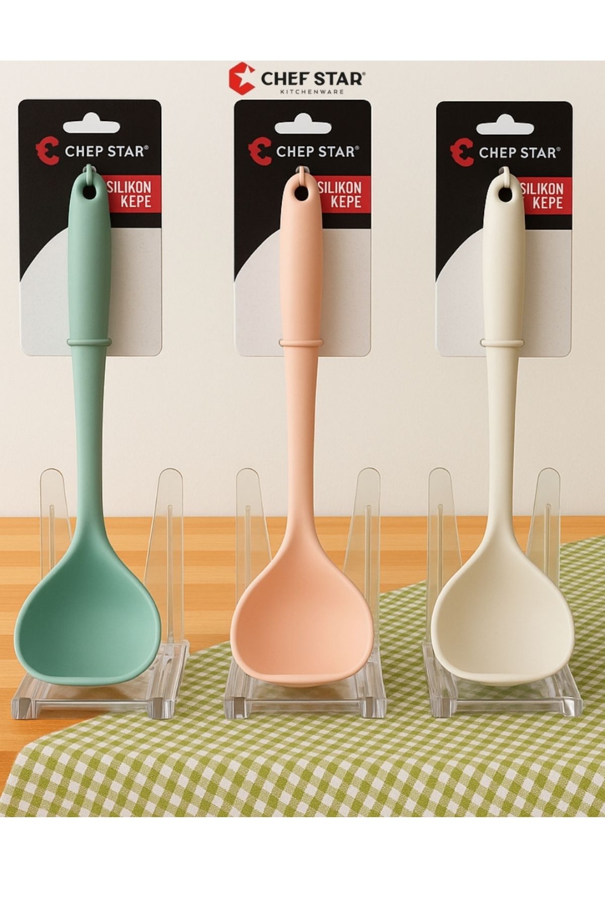 Chefstar ISIYA DAYANIKLI TEK PARÇA SİLİKON GÖVDELİ ERGONOMİK MUTFAK KEPÇESİ