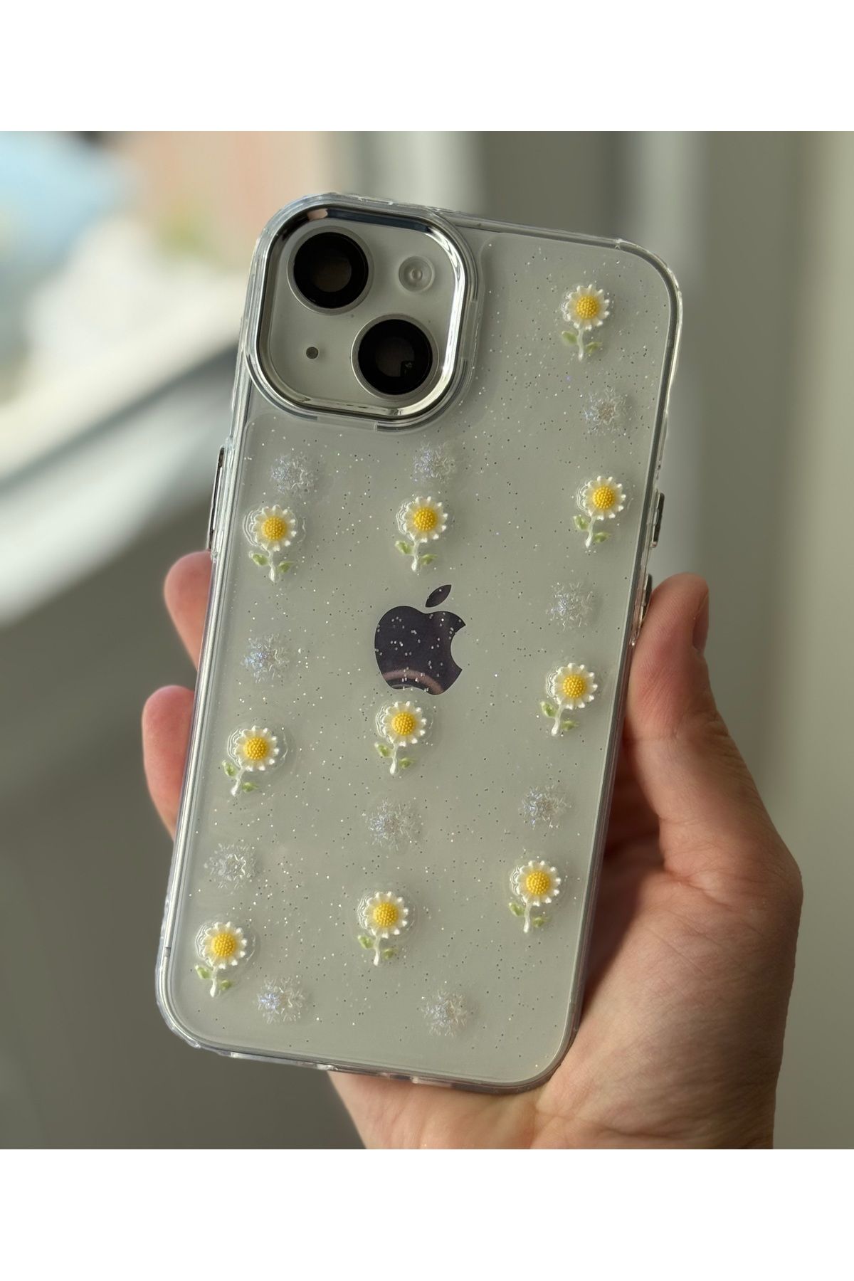 FİŞNEİLETİŞİM İPHONE 13/14 UYUMLU PAPATYA DESENLİ SİMLİ KILIF