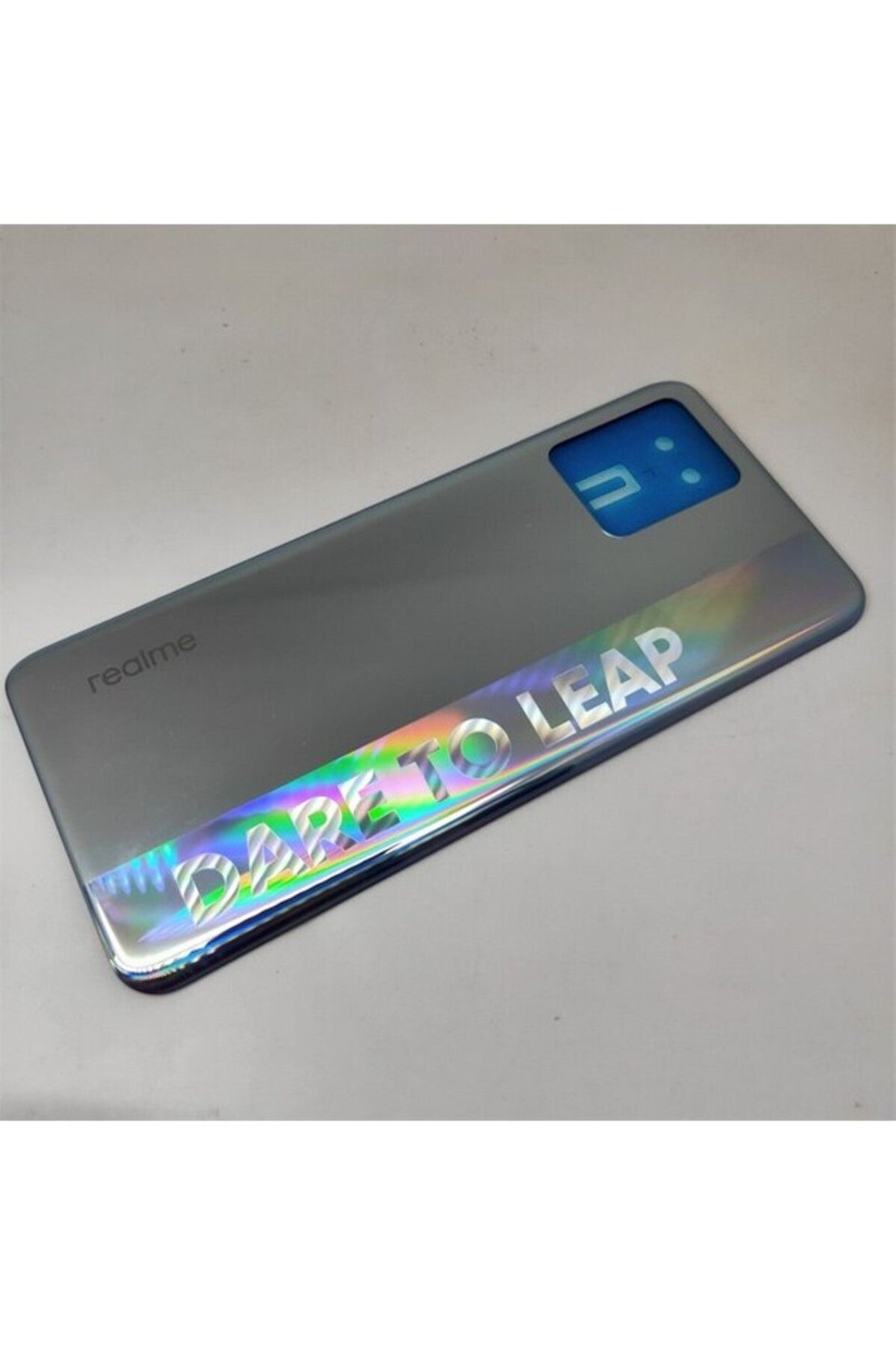 AXYA Oppo Realme 8 4g Pil Arka Kapak Onarımı Kapı Telefonu Arka Kılıfı + Logoyu Değiştirin Gümüş Gri