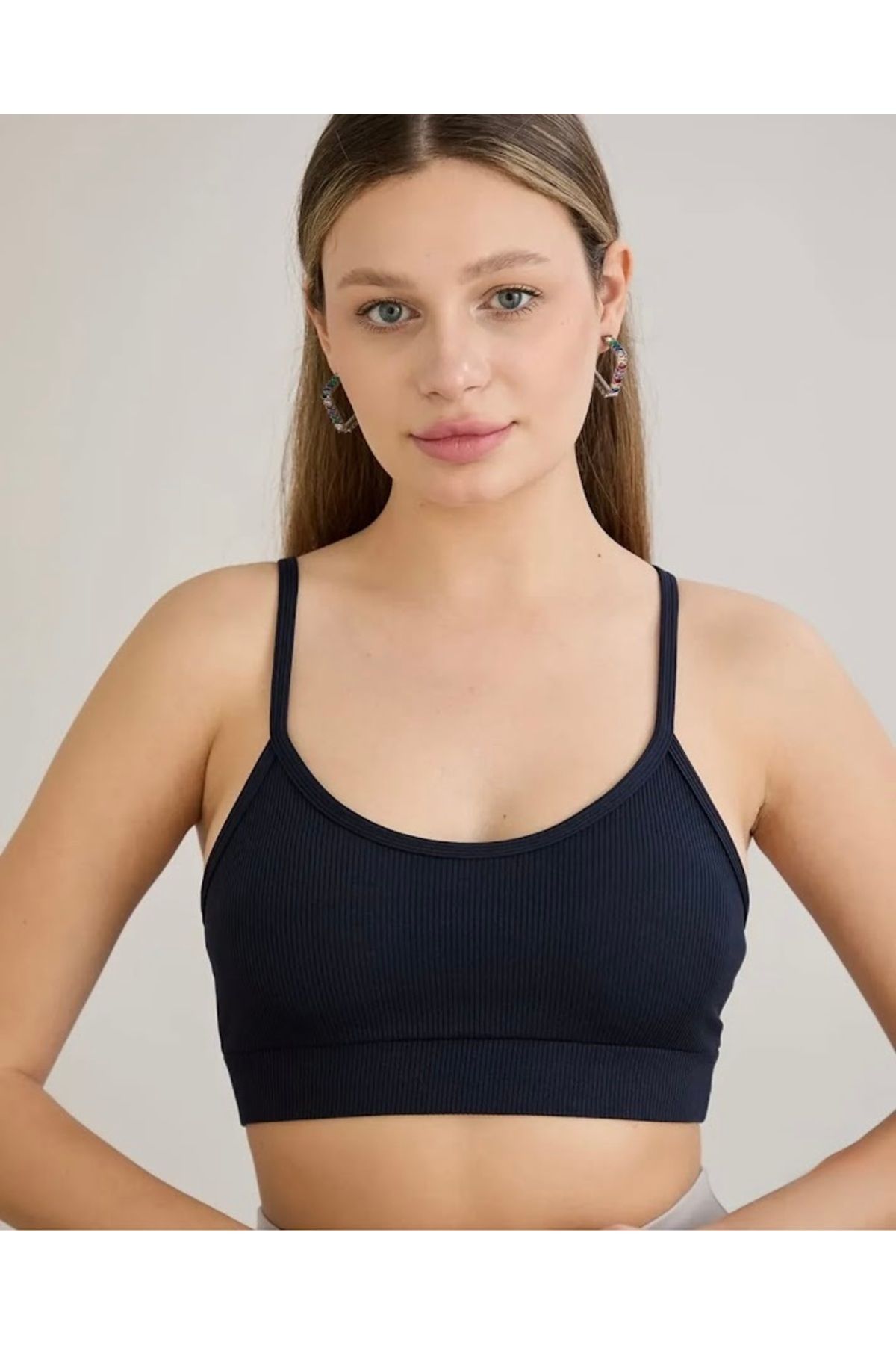 Leila İP ASKILI KAŞKORSE CROP BLUZ