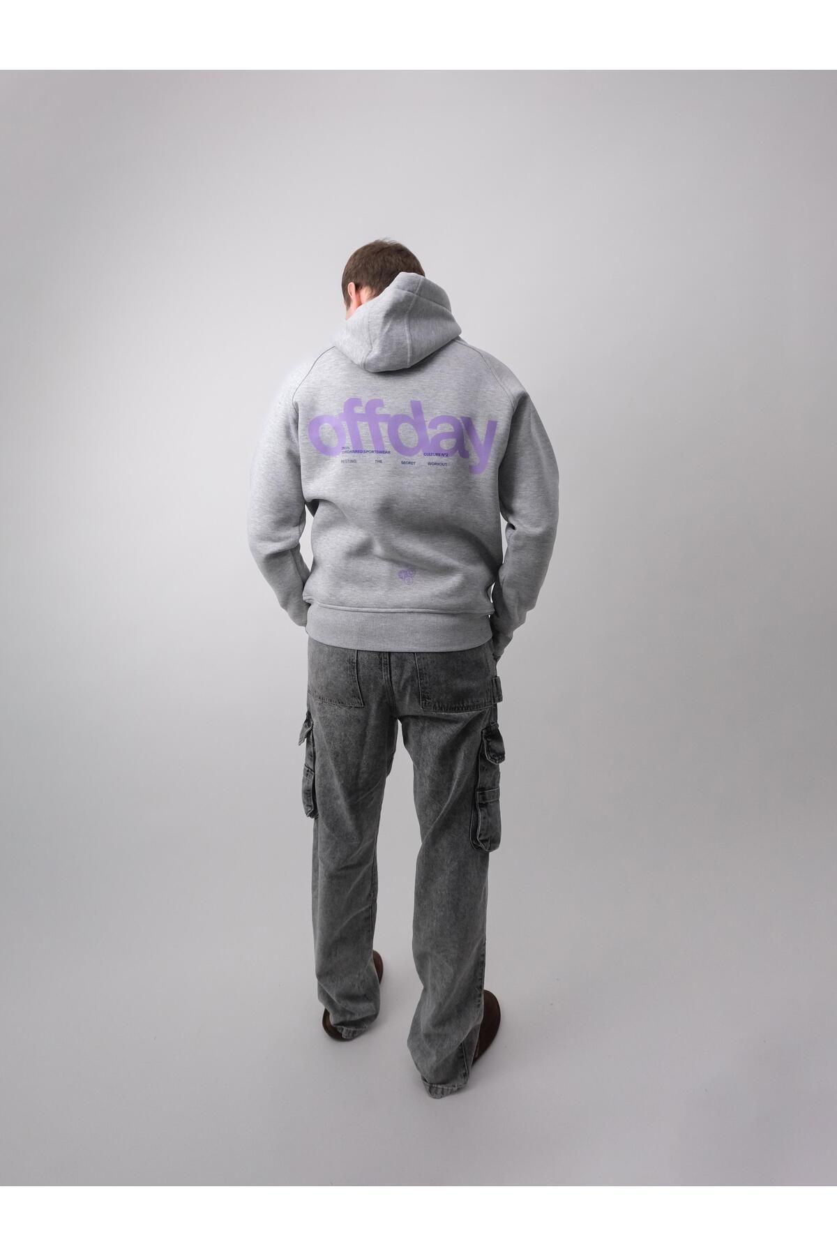 Jordanred Offday, Gri Melaj Kapüşonlu Sweatshirt