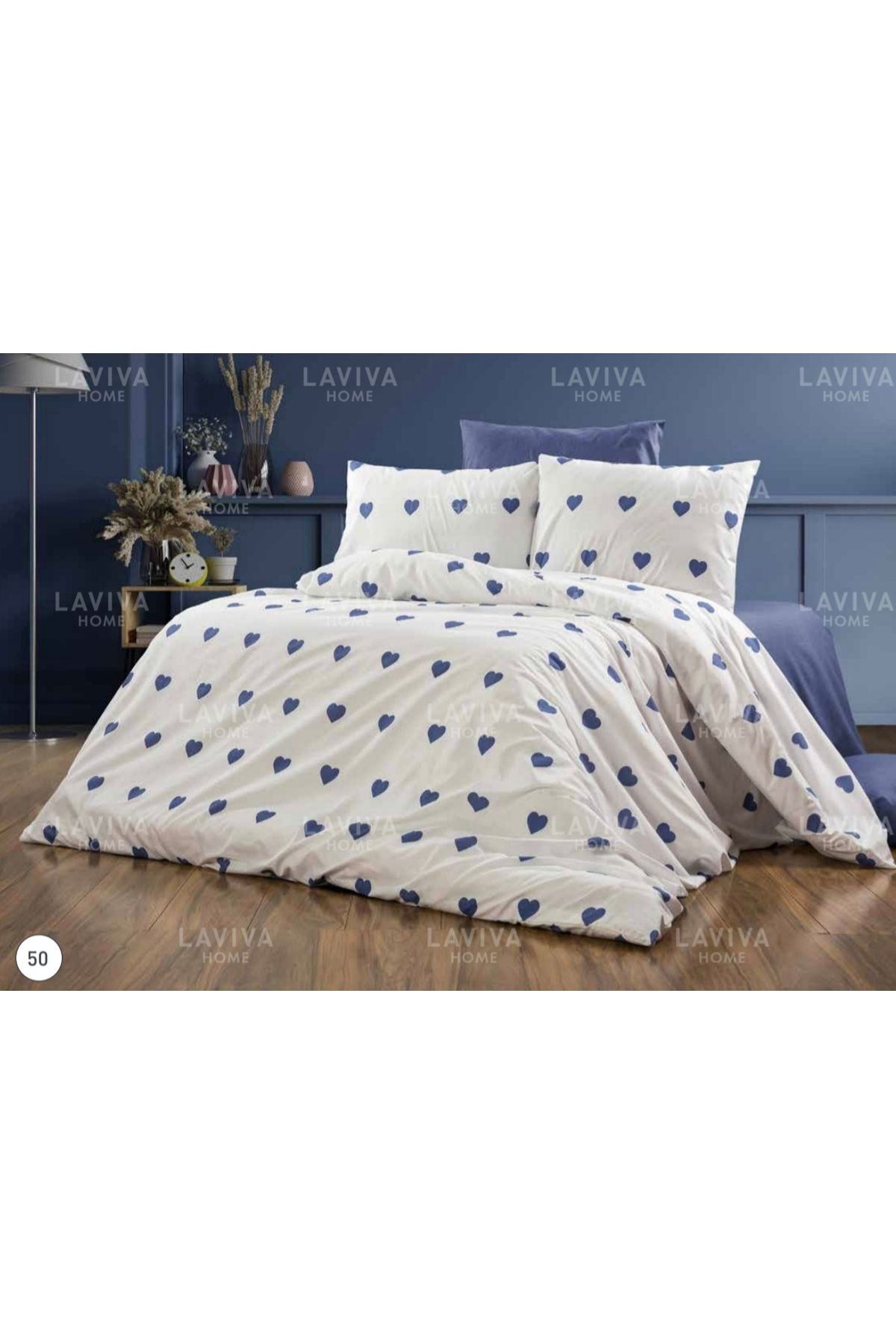 AsilHome Pamuklu ranforce kumaş kalpli desen tek kişilik nevresim takımı