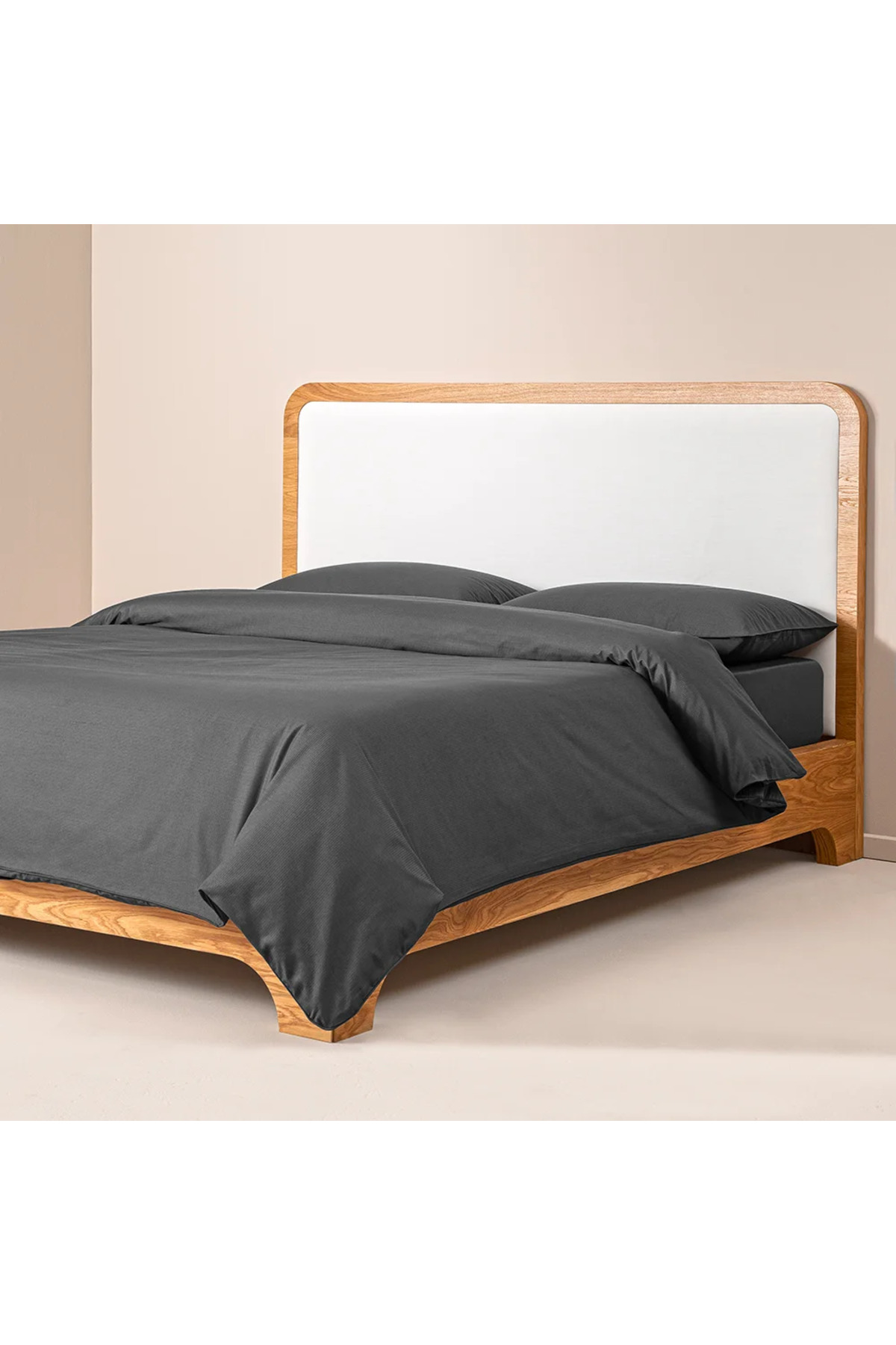 100% Cotton Percale Duvet Cover Set 240x220 cm Anthracite - Pure Series