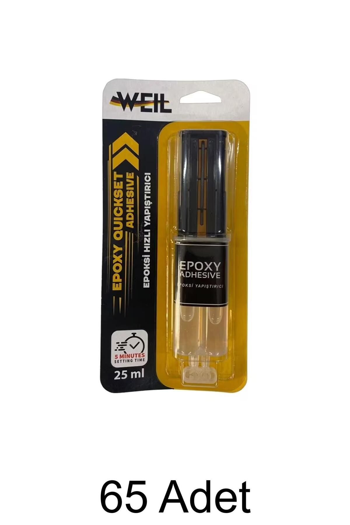 Weil Epoksi Hızlı Yapıştırıcı 25 ml | Metal, Seramik, Ahşap, Cam, Plastik |Standlı Kutu 65 Adet