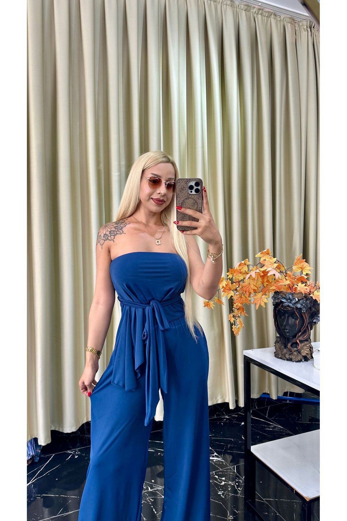 Dilara Kavraal Butik Sandy Volanlı Straplez Takım