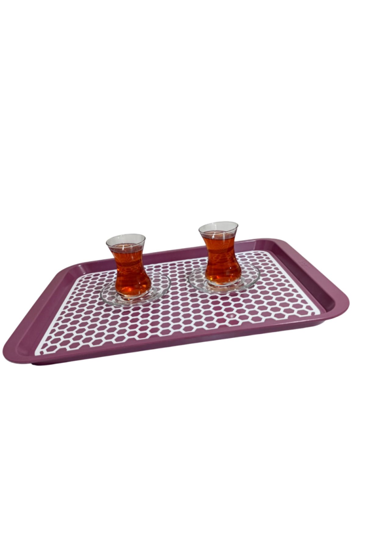 Geseus Kaydırmaz Tabanlı Servis Tepsi Sunum Tepsisi Büyük Boy-1136-02-BORDO,YEŞİL