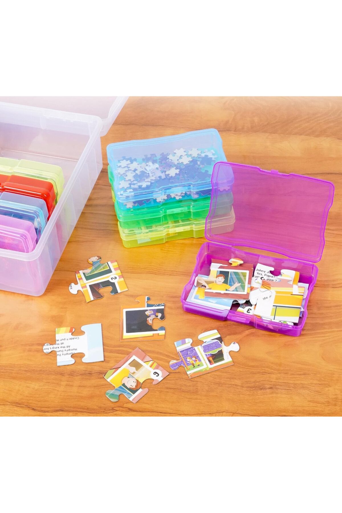 OEM-Portable boxes for storing small items, 16 pieces, foldable handle and secure closure 4