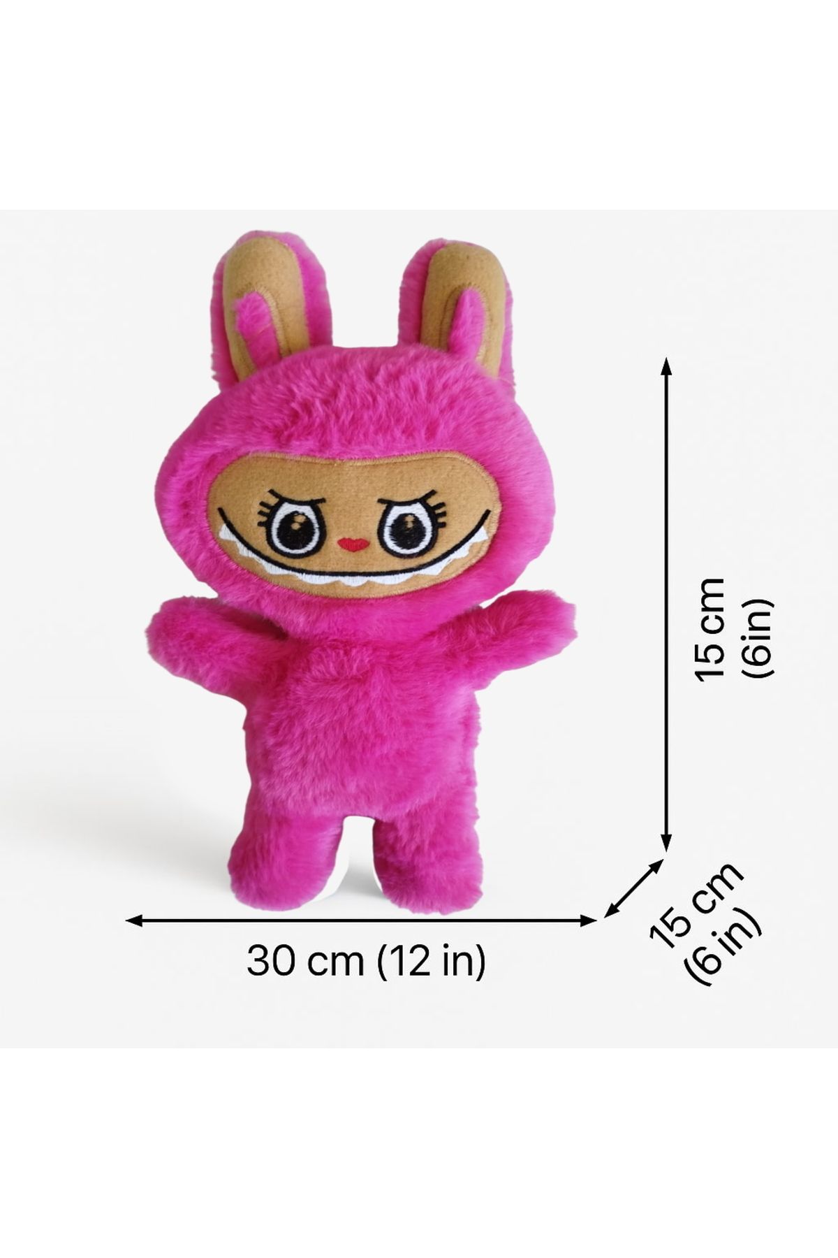 Hediye Deposu Labubu Peluş Oyuncak 30 cm – Sevimli ve Yumuşacık Karakter Oyuncak Fuşya