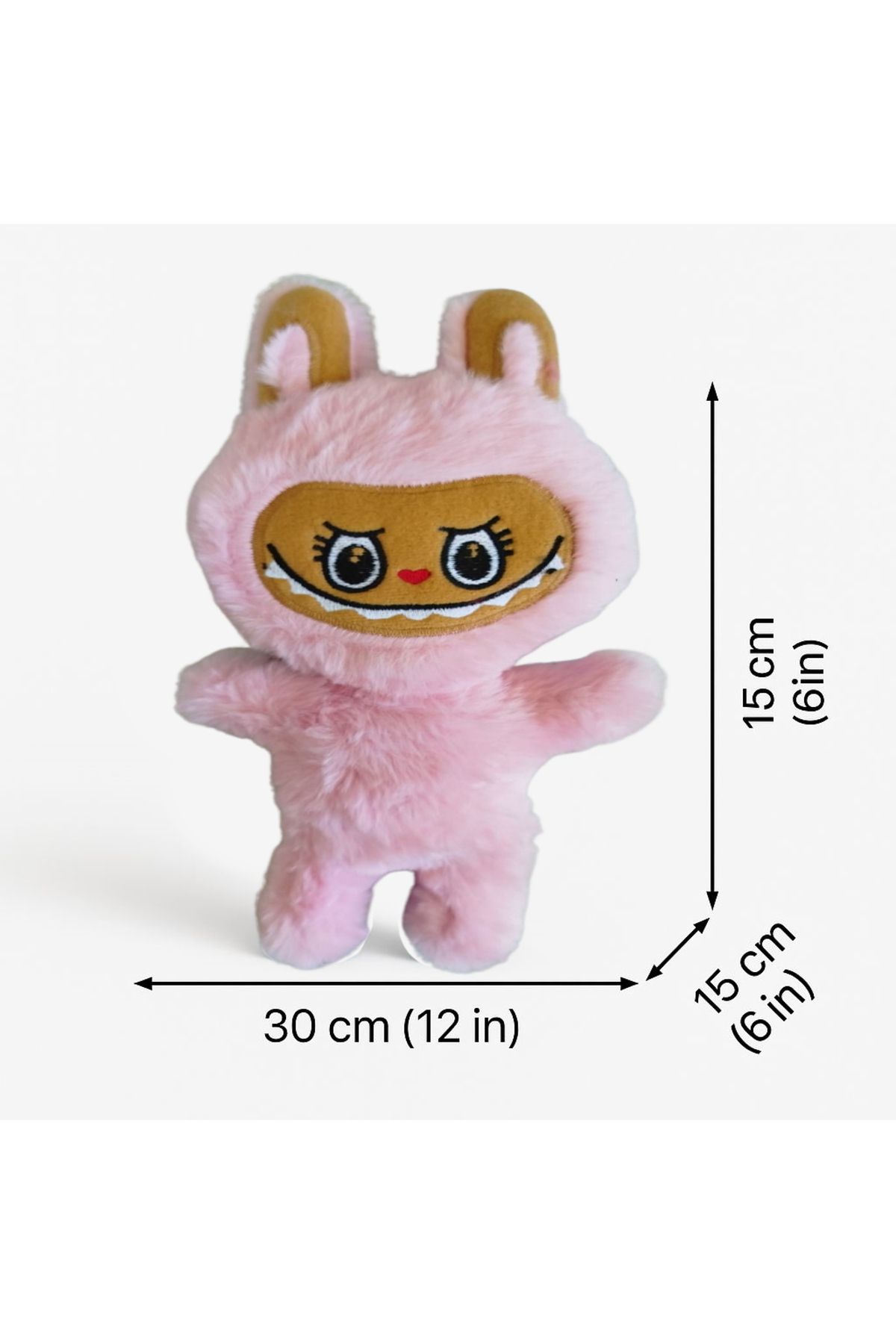 Hediye Deposu Labubu Peluş Oyuncak 30 cm – Sevimli ve Yumuşacık Karakter Oyuncak Pembe