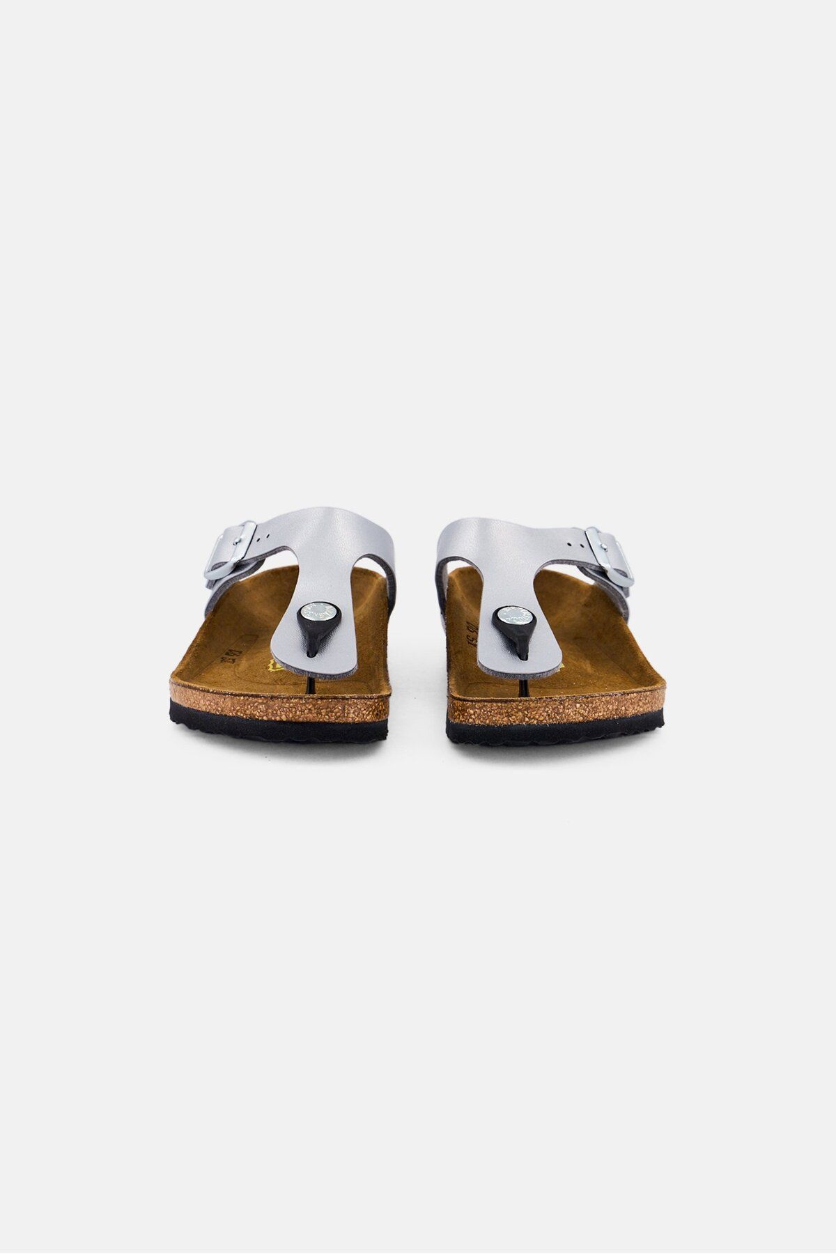 Birkenstock-Kids Girl Slip On Cork Sandals, Silver 2