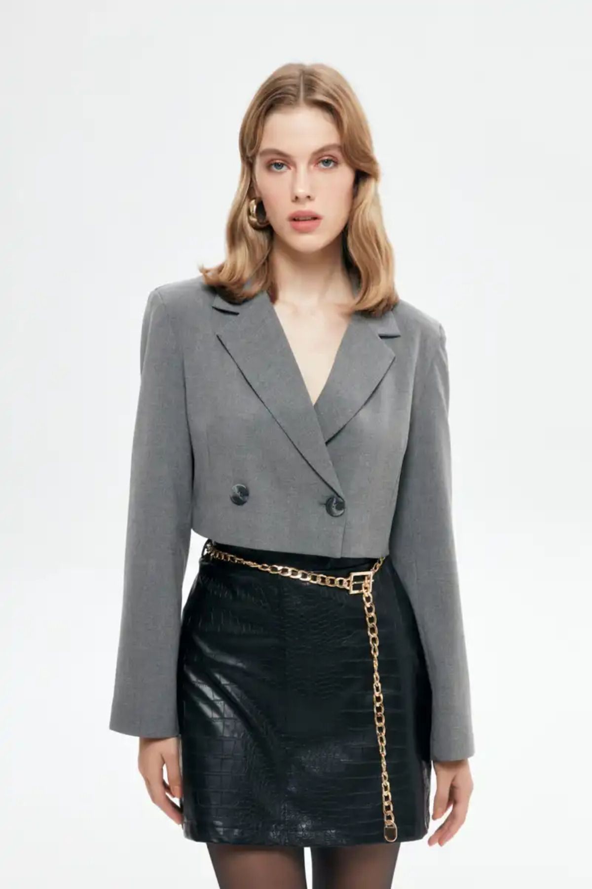 Quzu VATKA DETAYLI CROP BLAZER CEKET