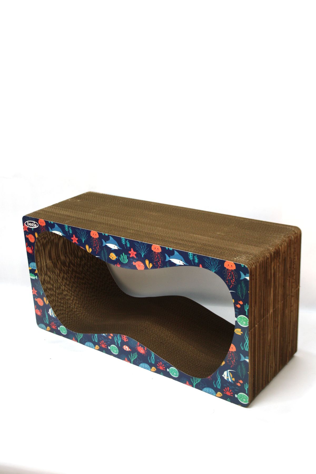 Bestie-Set of 4 - Cat Scratching Sofa Cardboard Cat Scratching Horizontal Scratching - Fish Pattern 3