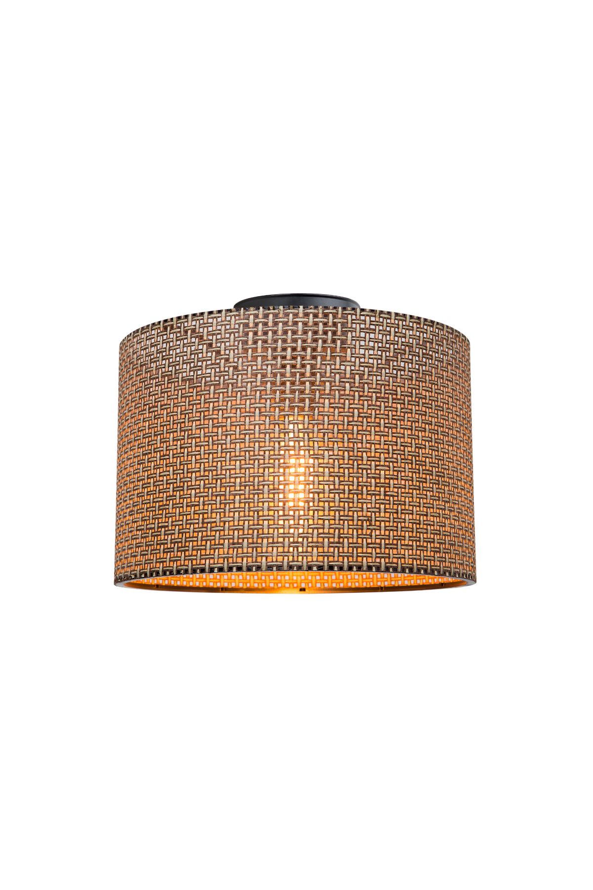 Tuğbasan GOZA 38 CM SİLİNDİR PLAFONYER AVİZE ARTI DESEN KAHVE