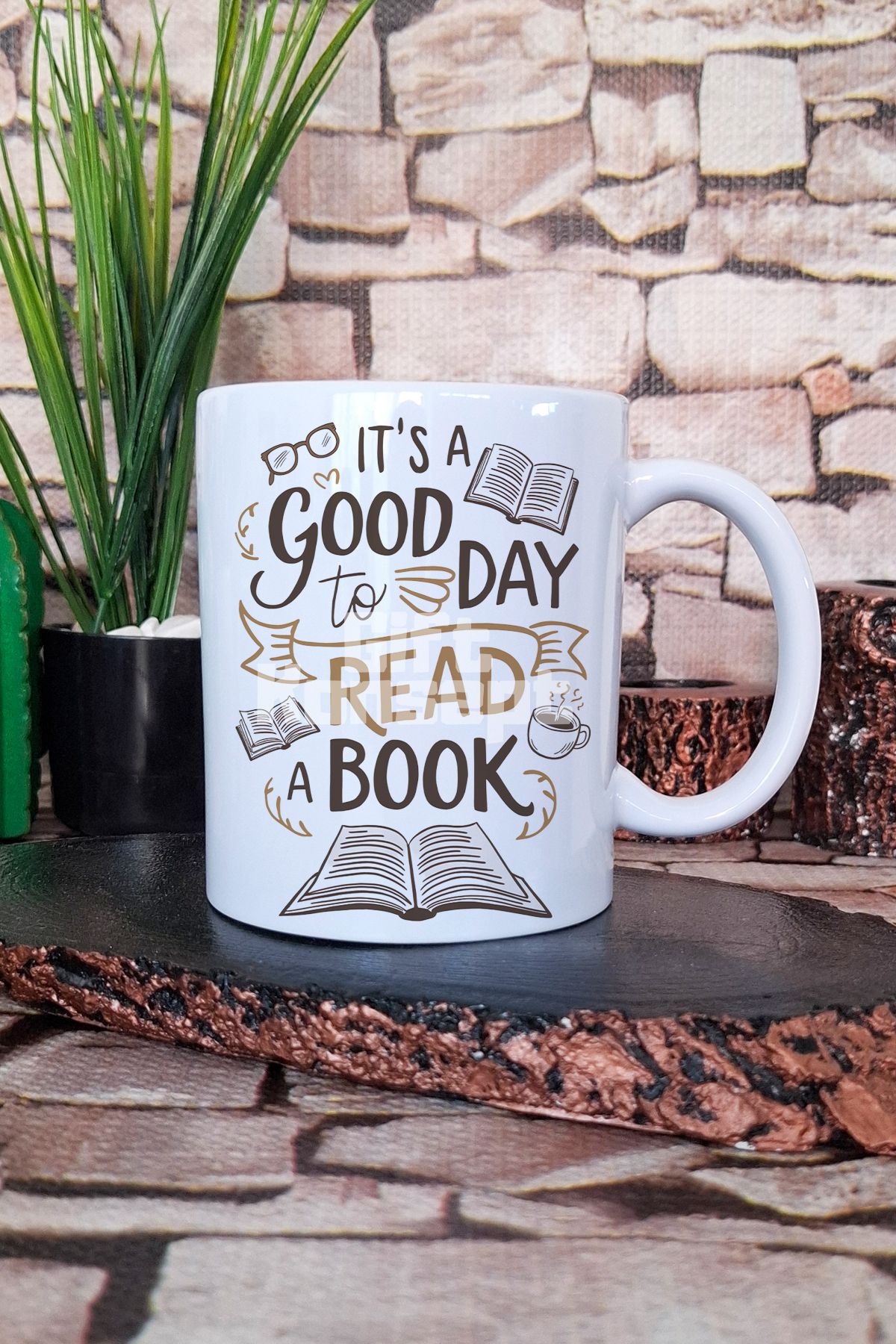 giftkonsept Its A Good Day Read A Book Yazılı Kitap Okuma Motivasyonu Hediye Baskılı Kupa Bardak