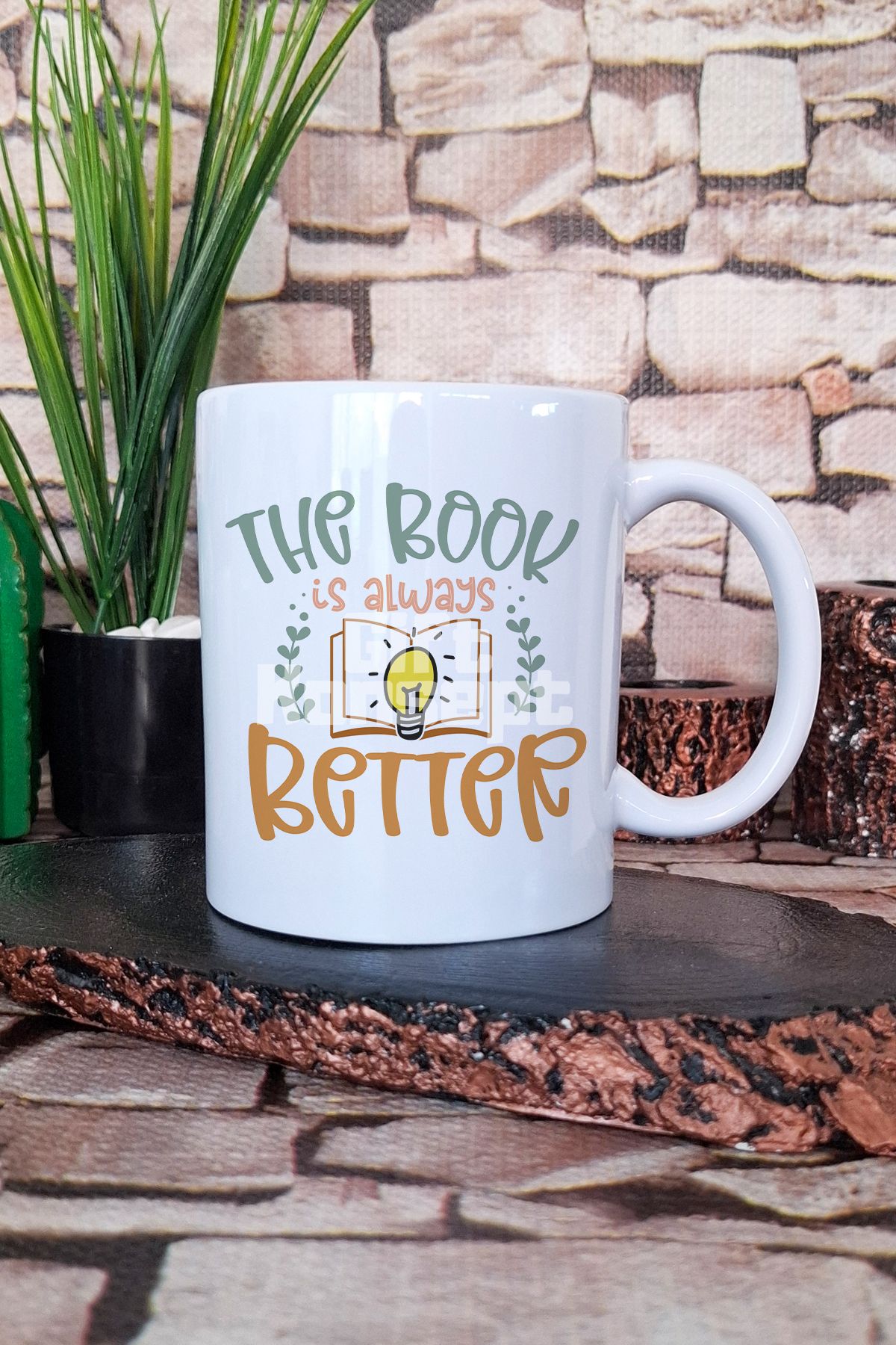 giftkonsept The Book Is Always Better Temalı Kitap Sever Sözü Hediyelik Baskılı Çay Kahve Sunum Kupa Bardak
