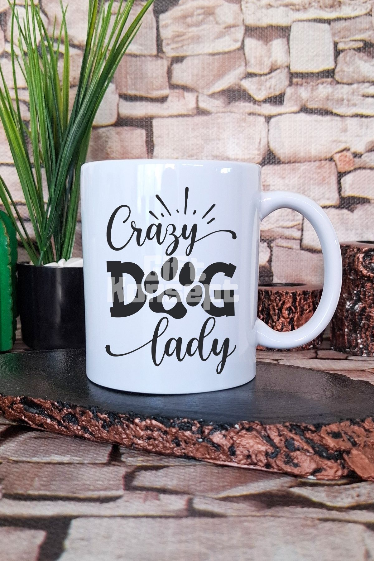 giftkonsept Crazy Dog Lady Köpeksever Hediyelik Baskılı Çay Kahve Sunum Kupa Bardak