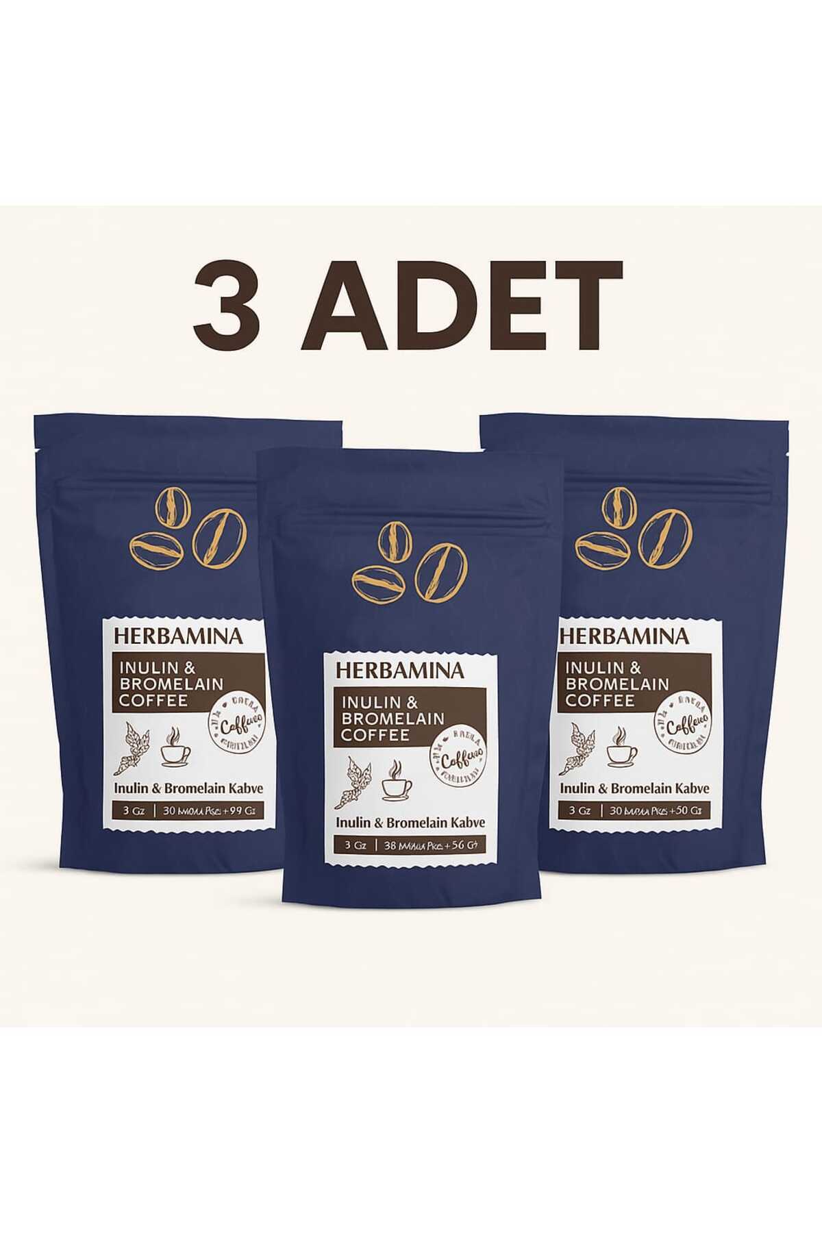 Herbamina 3 ADET Inülin Ve Bromelain Coffee - 90gr