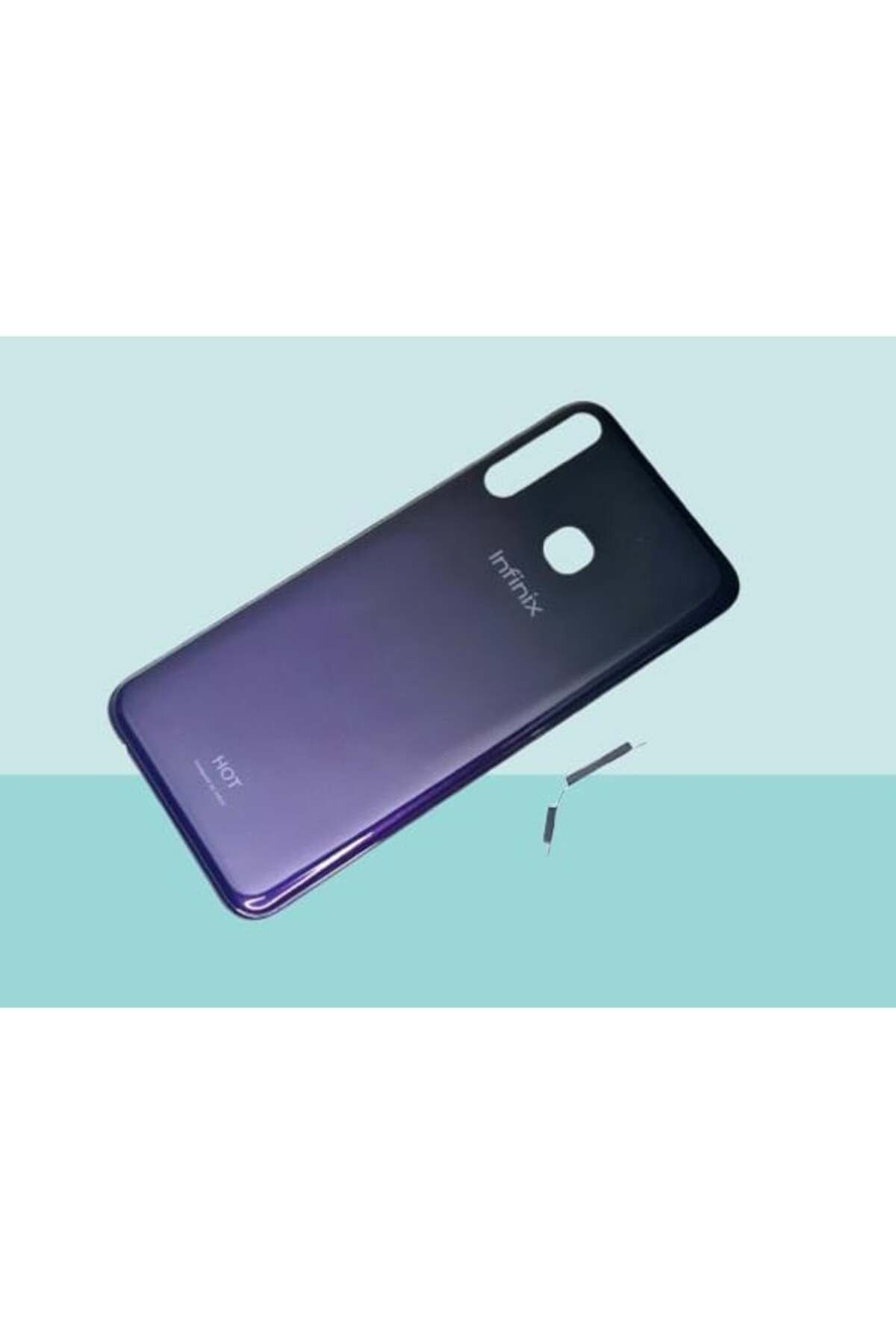 AXYA Infinix HOT 8 Uyumlu FULL KASA Arka Kapak Batarya Kapağı Mavi