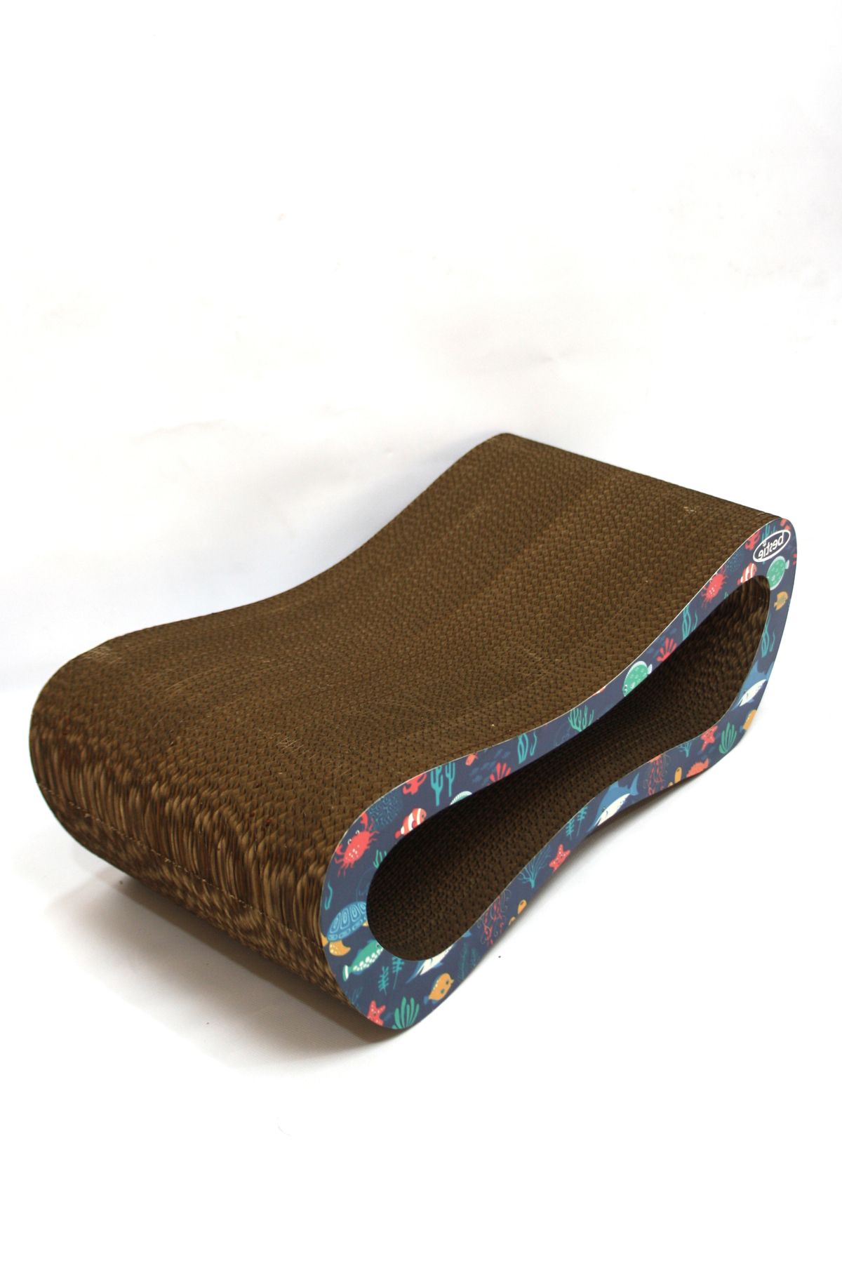 Bestie-Mega Set of 2 - Cat Scratching Sofa Cardboard Cat Scratching Horizontal Scratching - Fish Pattern 6