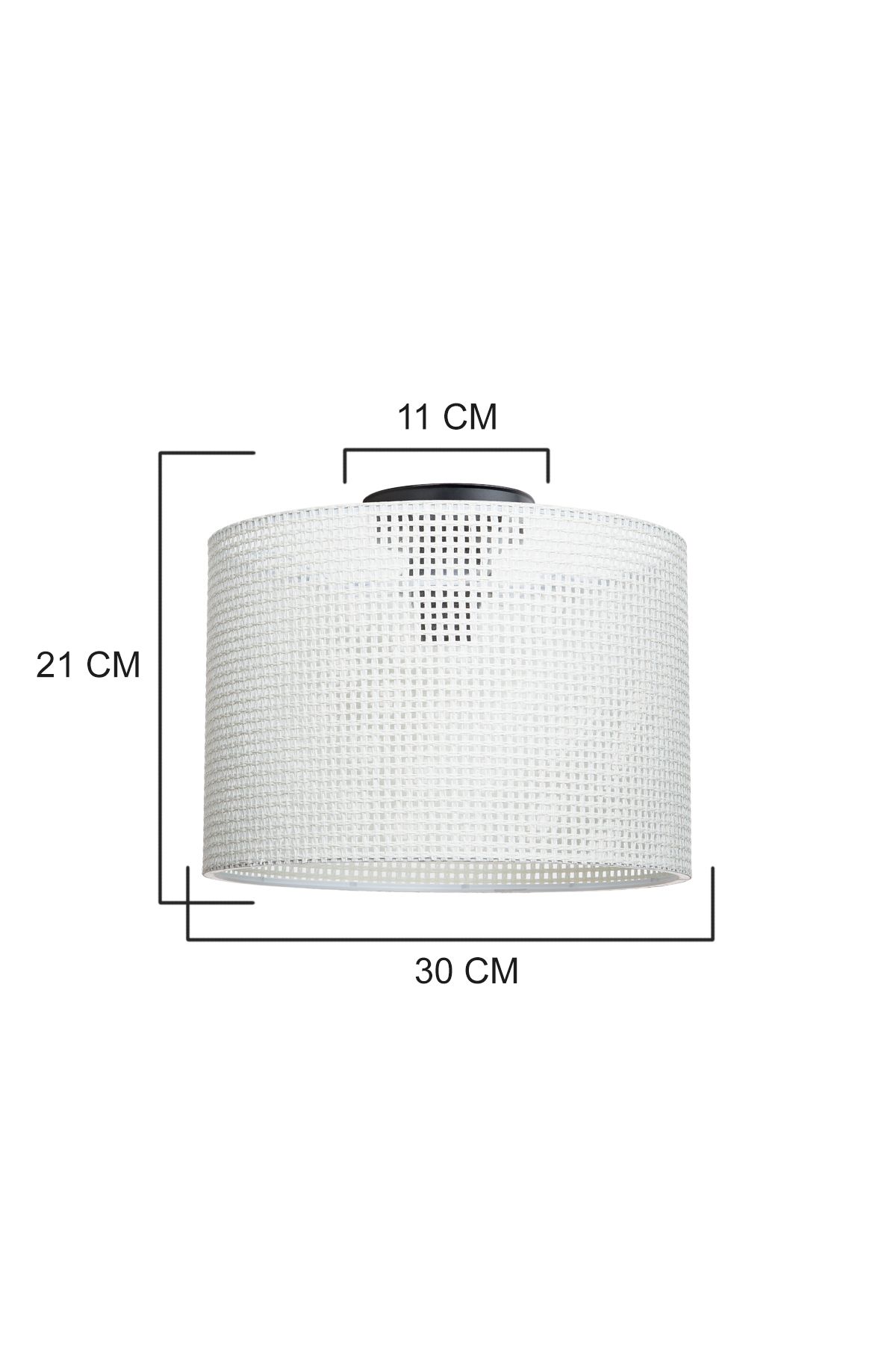 Tuğbasan GOZA 30 CM SİLİNDİR PLAFONYER AVİZE HASIR KREM