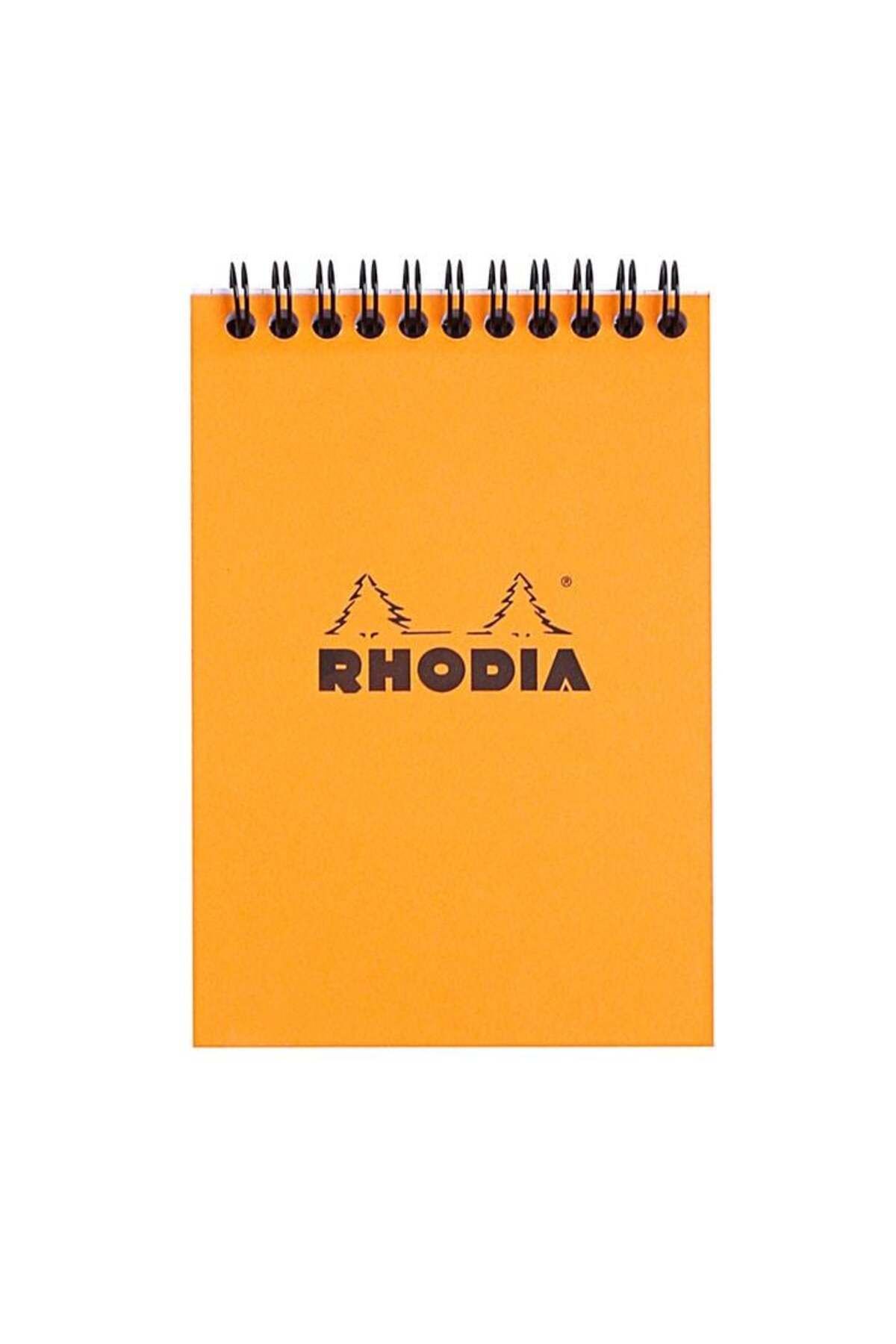Rhodia Classic Üstten Spiralli Kareli Bloknot A6 Turuncu