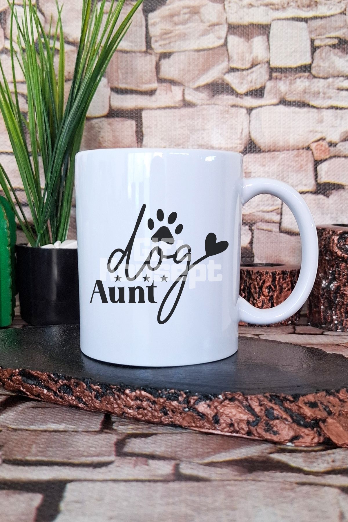 giftkonsept Dog Aunt Köpek Seven Hala Teyze Hediyelik Baskılı Çay Kahve Sunum Kupa Bardak