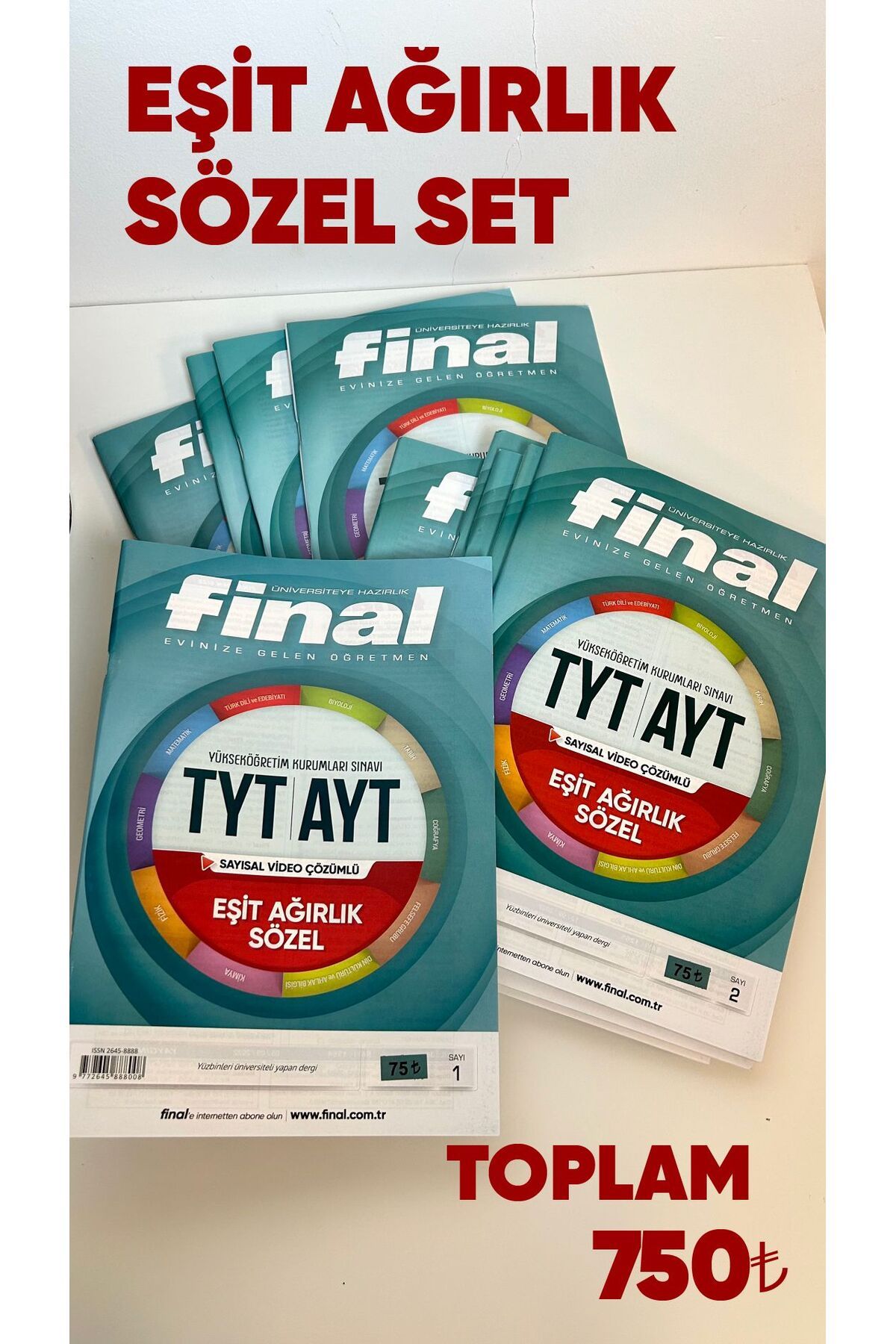 Final Yayınları FİNAL YAYINLARI TYT EŞİT AĞIRLIK SÖZEL TÜM DERSLER SORU BANKASI (10'Lu Konu Tarama Deneme Testleri)