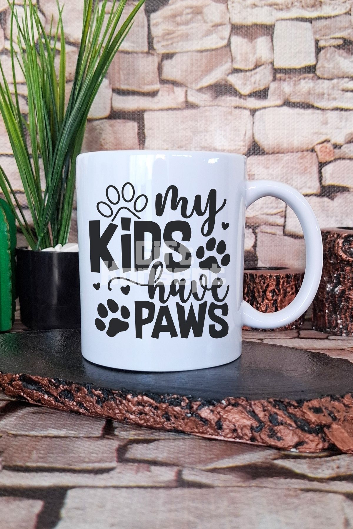 giftkonsept My Kids Have Paws Yazılı Komik Köpek Sahibi Hediyelik Baskılı Çay Kahve Sunum Kupa Bardak